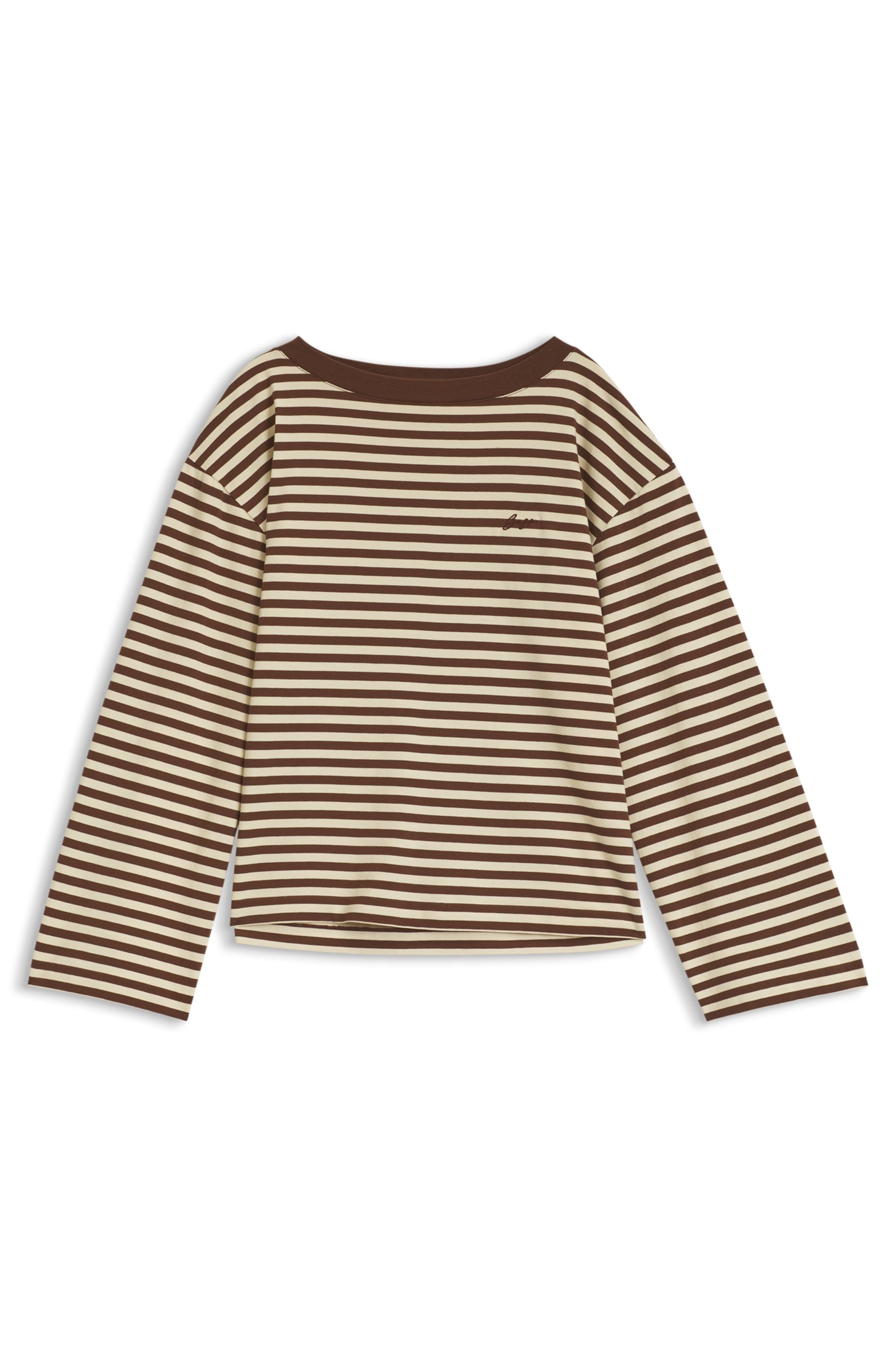 BOSS ORANGE Langarmshirt »Ewa Stripe Premium Damenmode« im Streifendesign, Relaxed Fit