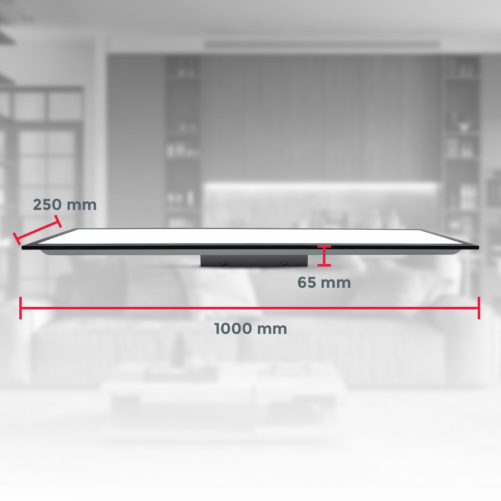 B.K.Licht LED Deckenleuchte »BK_DP1497 LED Panel Deckenlampe, 1 Meter, 4.000K Neutralweißes Licht«, 1 flammig, Leuchtmittel LED-Modul | LED fest integriert, 22 Watt, 2.200Lm, Schwarz, 100x25x6,5 cm