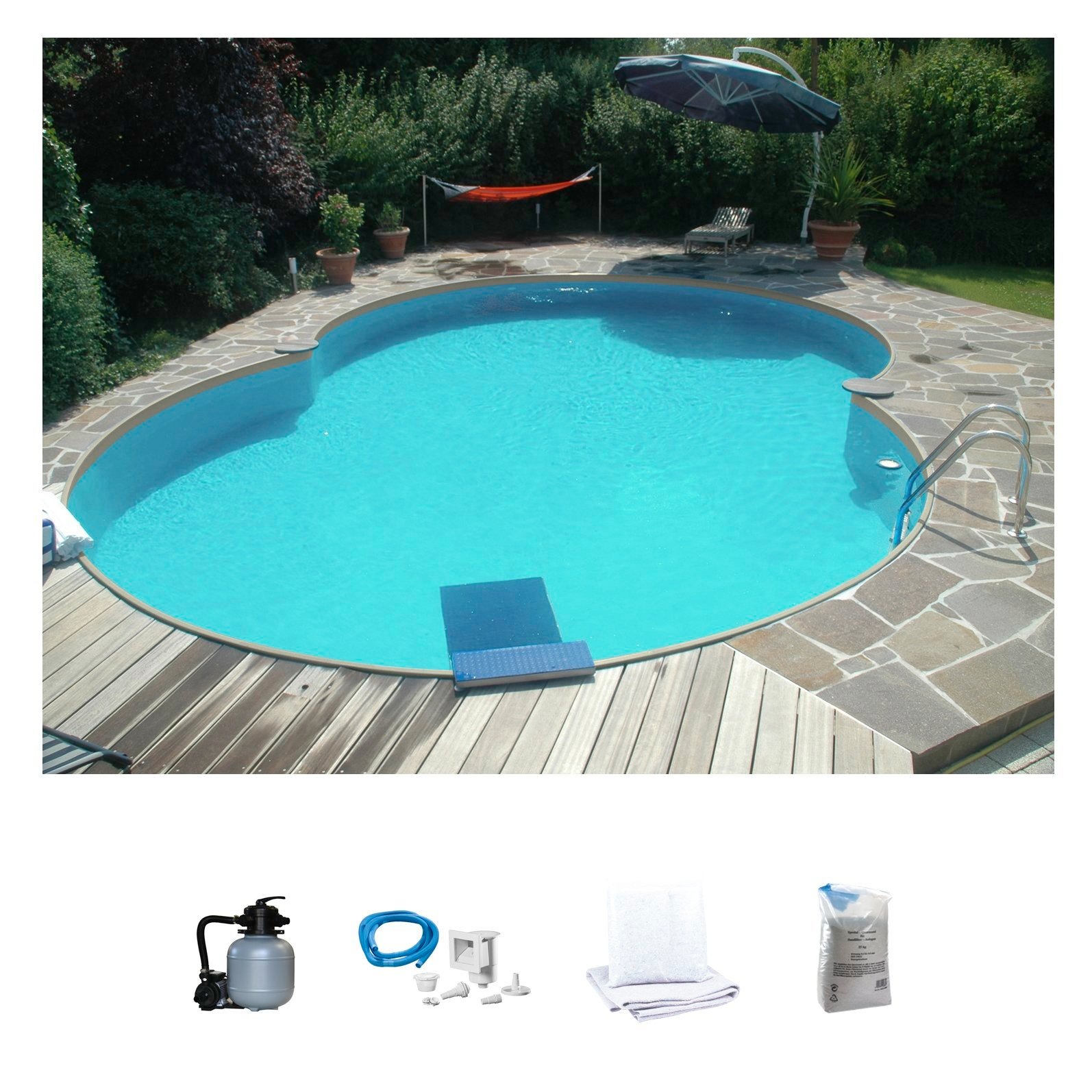 BWT MY POOL Achtformpool, (Set, 5 tlg.), BxLxH: 320x525x120 cm