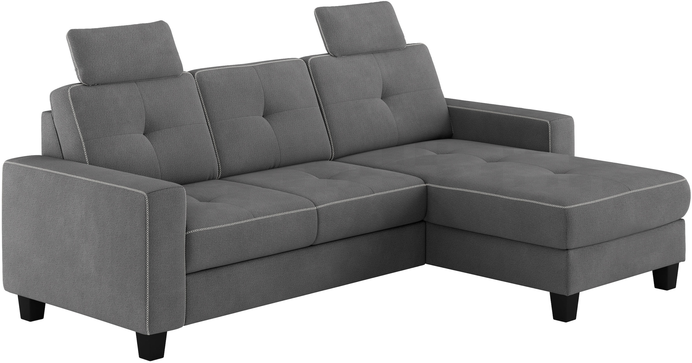 Places of Style Ecksofa »Varese«, wahlweise mit Bettfunktion und Bettkasten
