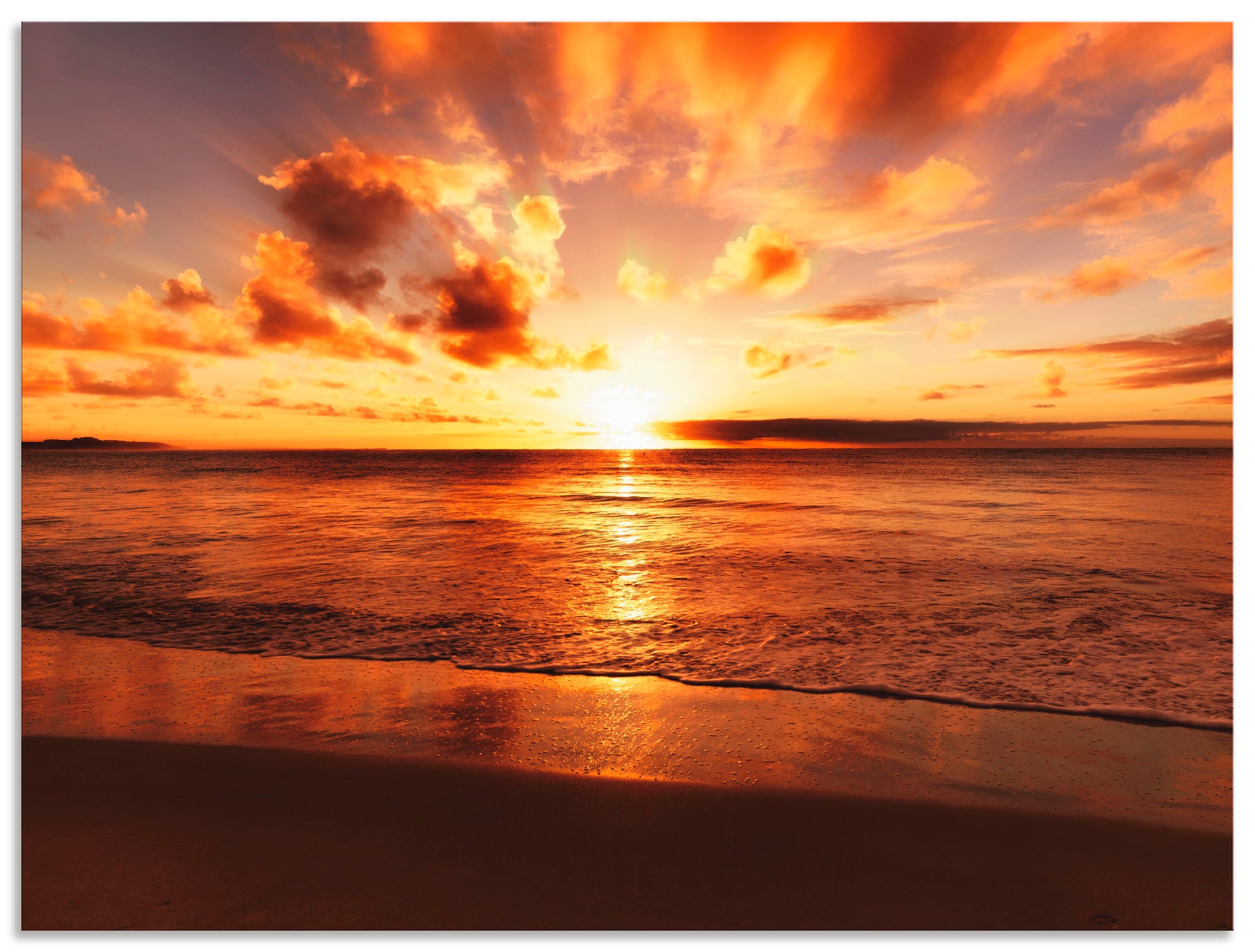 Artland Wandbild »Schöner (1 Poster Alubild, Sonnenuntergang bei als Größen Wandaufkleber St.), Leinwandbild, Gewässer, in Strand«, oder versch. OTTO