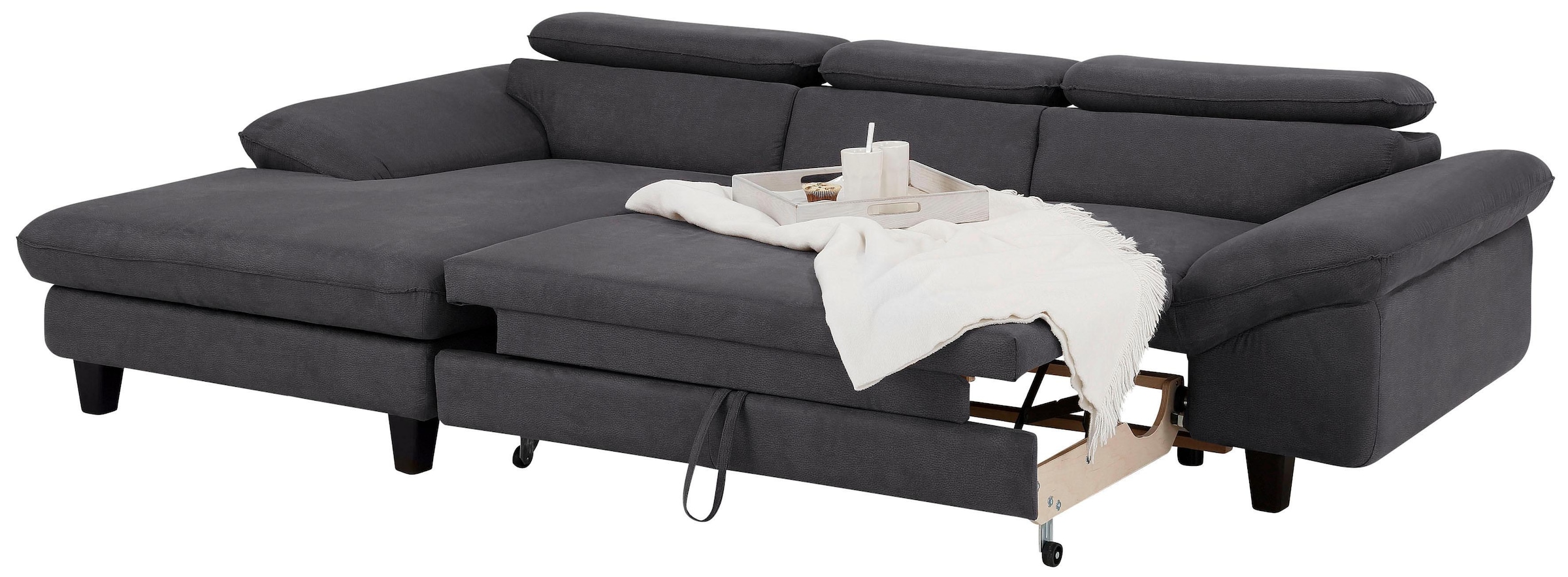 Home affaire Ecksofa »Pilot L-Form«, mit Kopfteilverstellung, wahlweise mit Bettfunktion & Bettkasten