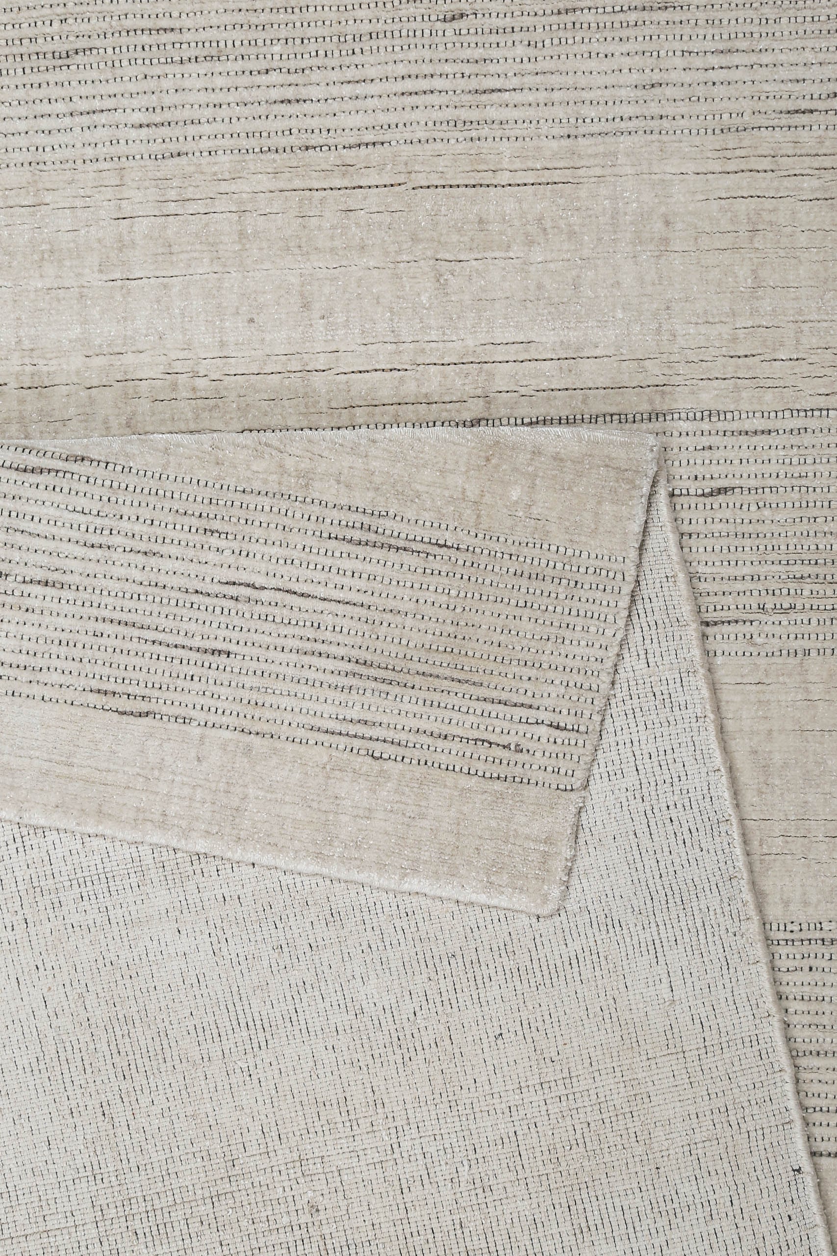 Wecon home Teppich »Seattle« rechteckig 11 mm Höhe Kurzflorteppich, handgewebt, TENCEL & Schurwolle, Streifen, Wohnzimmer