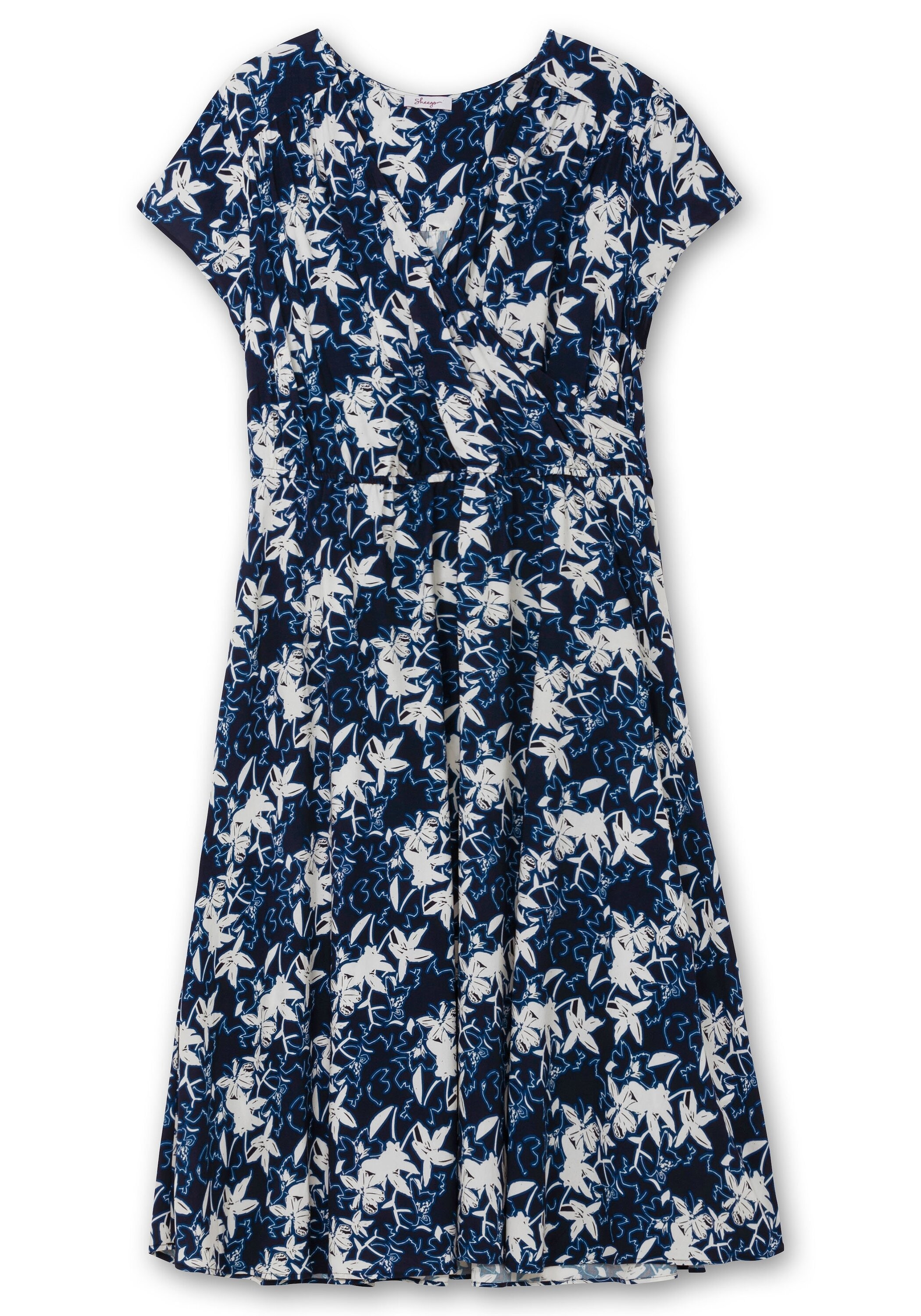 Sheego Druckkleid »Kleid in Wickeloptik, mit Alloverdruck«
