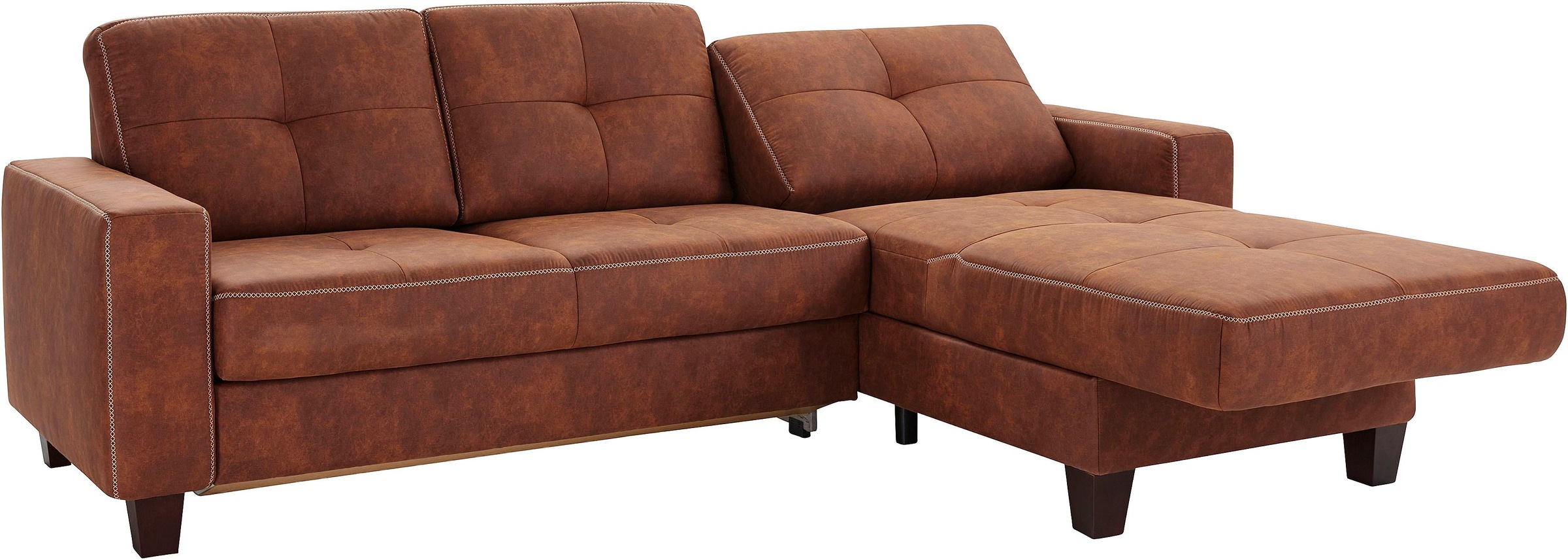 Places of Style Ecksofa »Varese L-Form«, wahlweise mit Bettfunktion und Vorziehfunktion