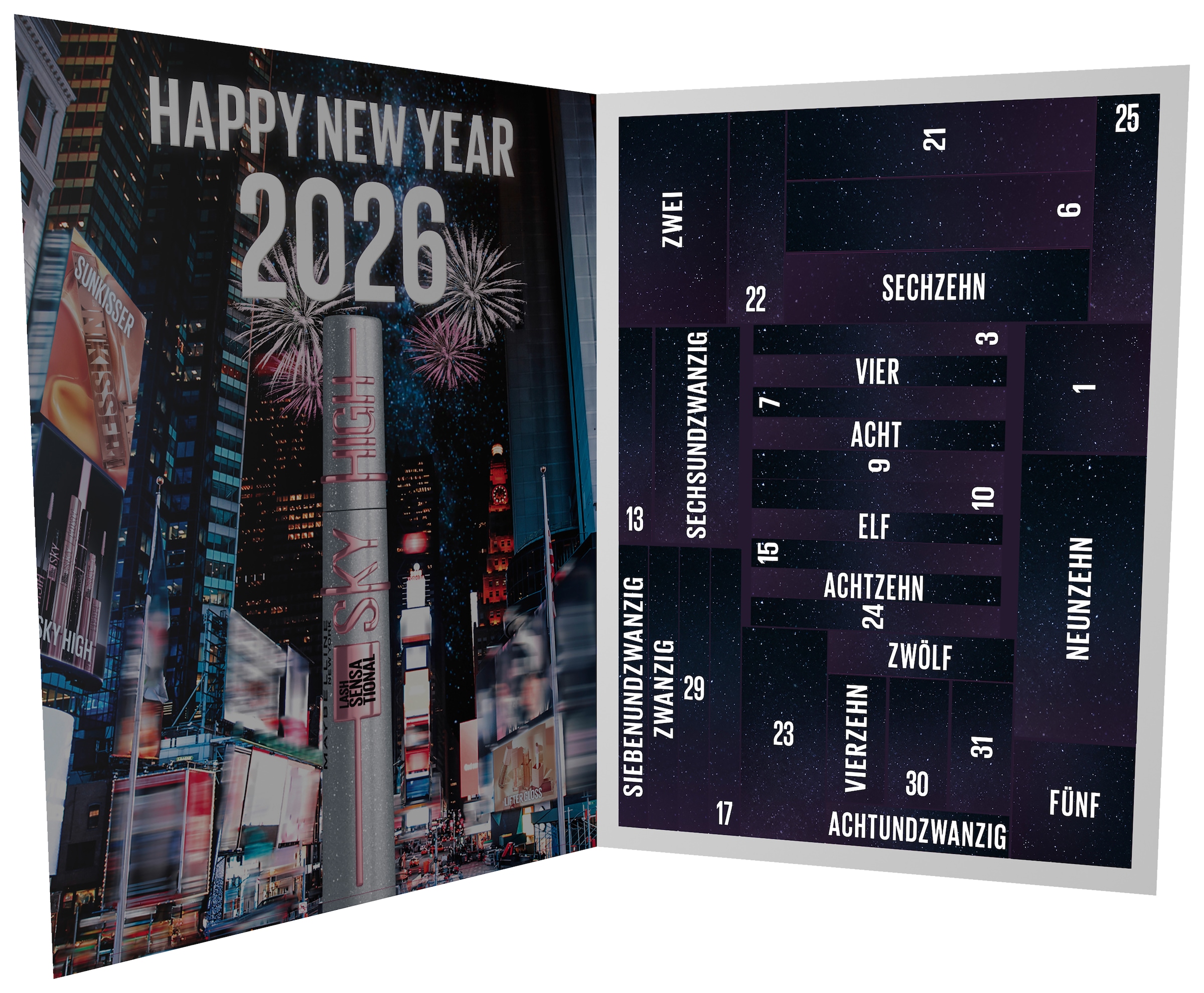 MAYBELLINE NEW YORK Kosmetik-Adventskalender »Maybelline New York Adventskalender 31-Türer 2025« ab 13 Jahren