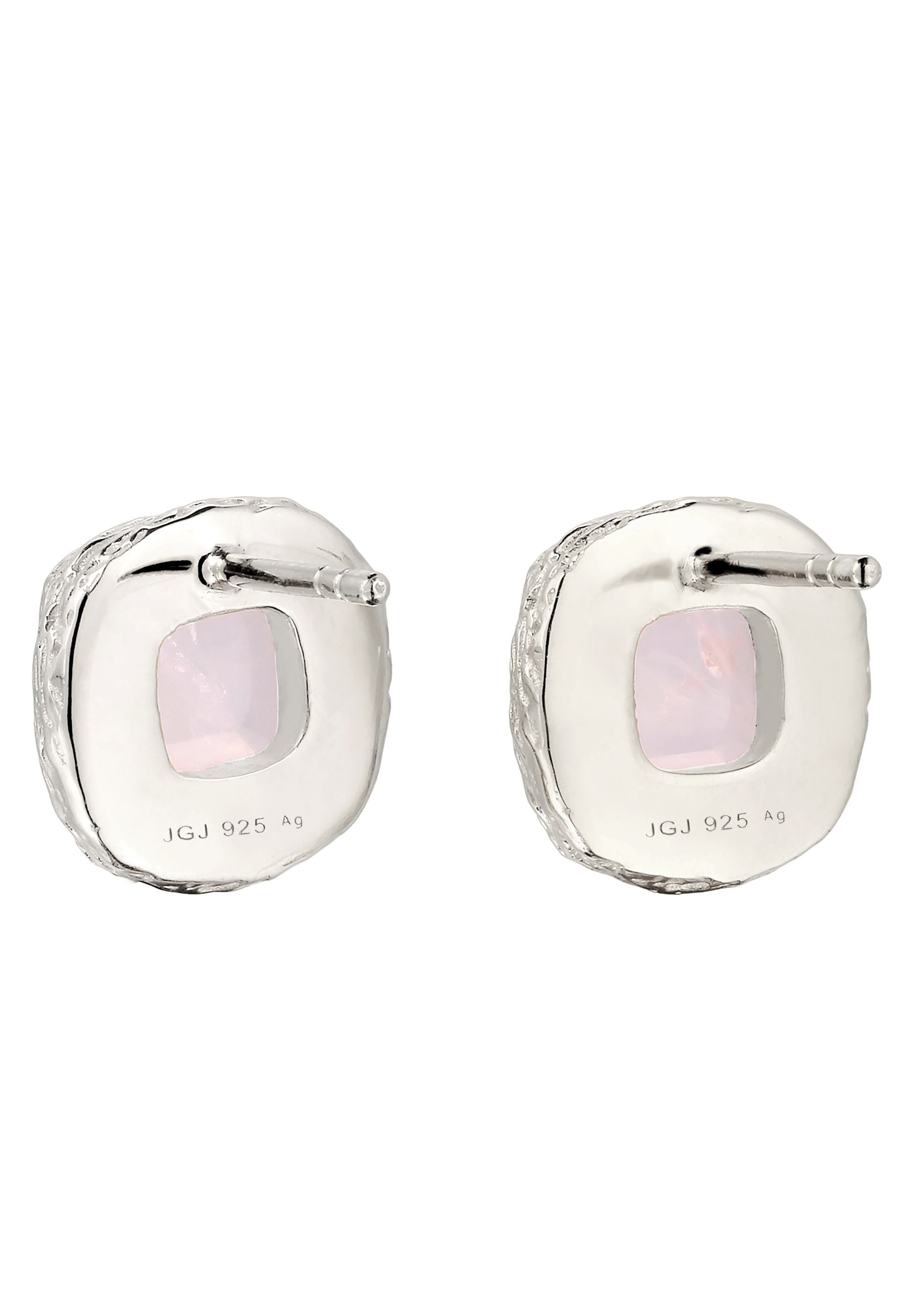 HAZE & GLORY Paar Ohrstecker »Ohrringe Ohrstecker Quadrat Quarz Rosa 925 Sterling Silber«