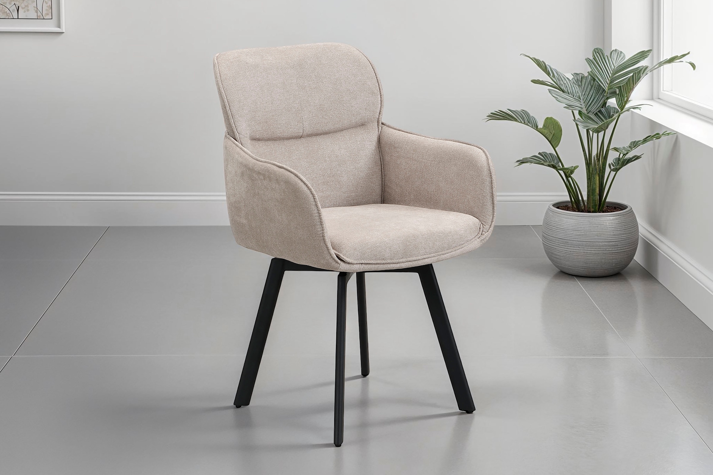 byLIVING Esszimmerstuhl »Rico« (Set) 2 Stk. Webstoff 360 Grad drehbar in verschiedenen Farben erhältlich