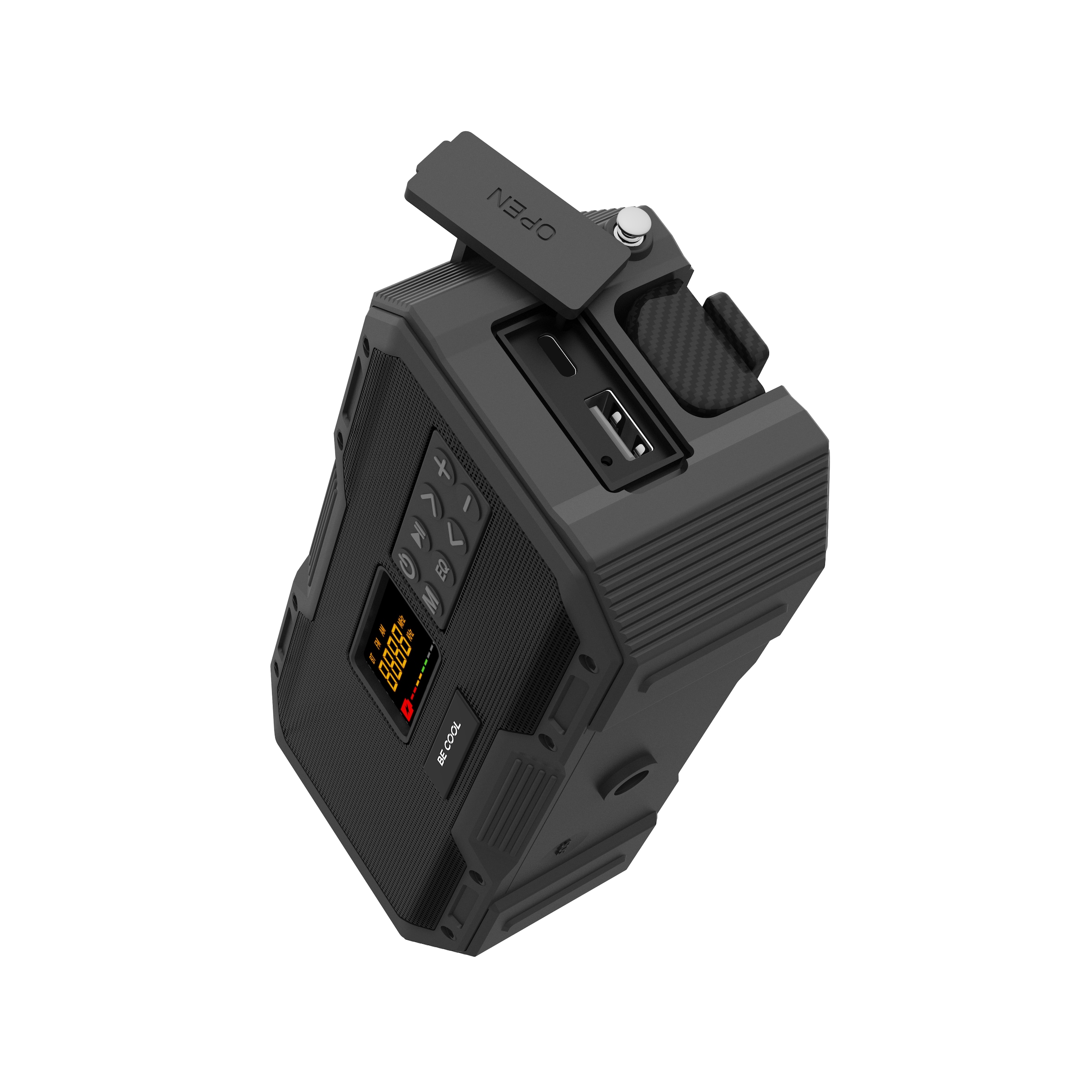 be cool Notfallradio »Outdoor Notfallradio KR587BT«, (Bluetooth AM-Tuner-FM-Tuner 7 W), aufladbar via Steckdose/Kurbel/Solar, Temperaturanzeige