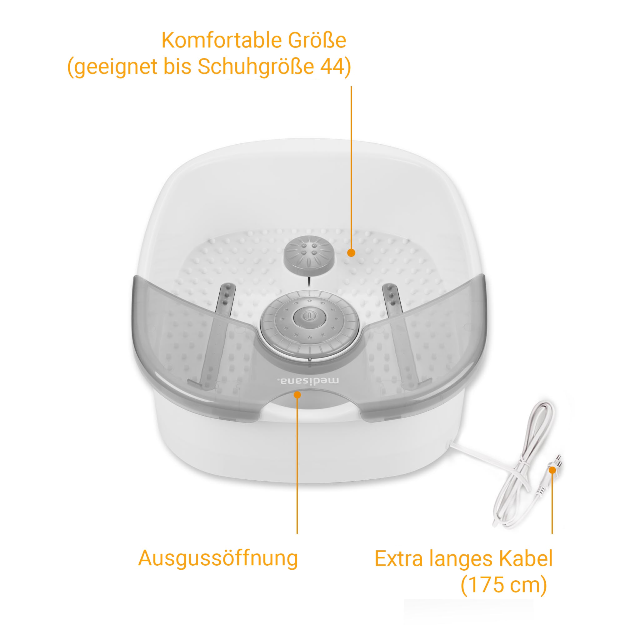 Medisana Fußbad »FS 881« Sprudel- und Vibrationsmassage, Wasser-Warmhaltefunktion