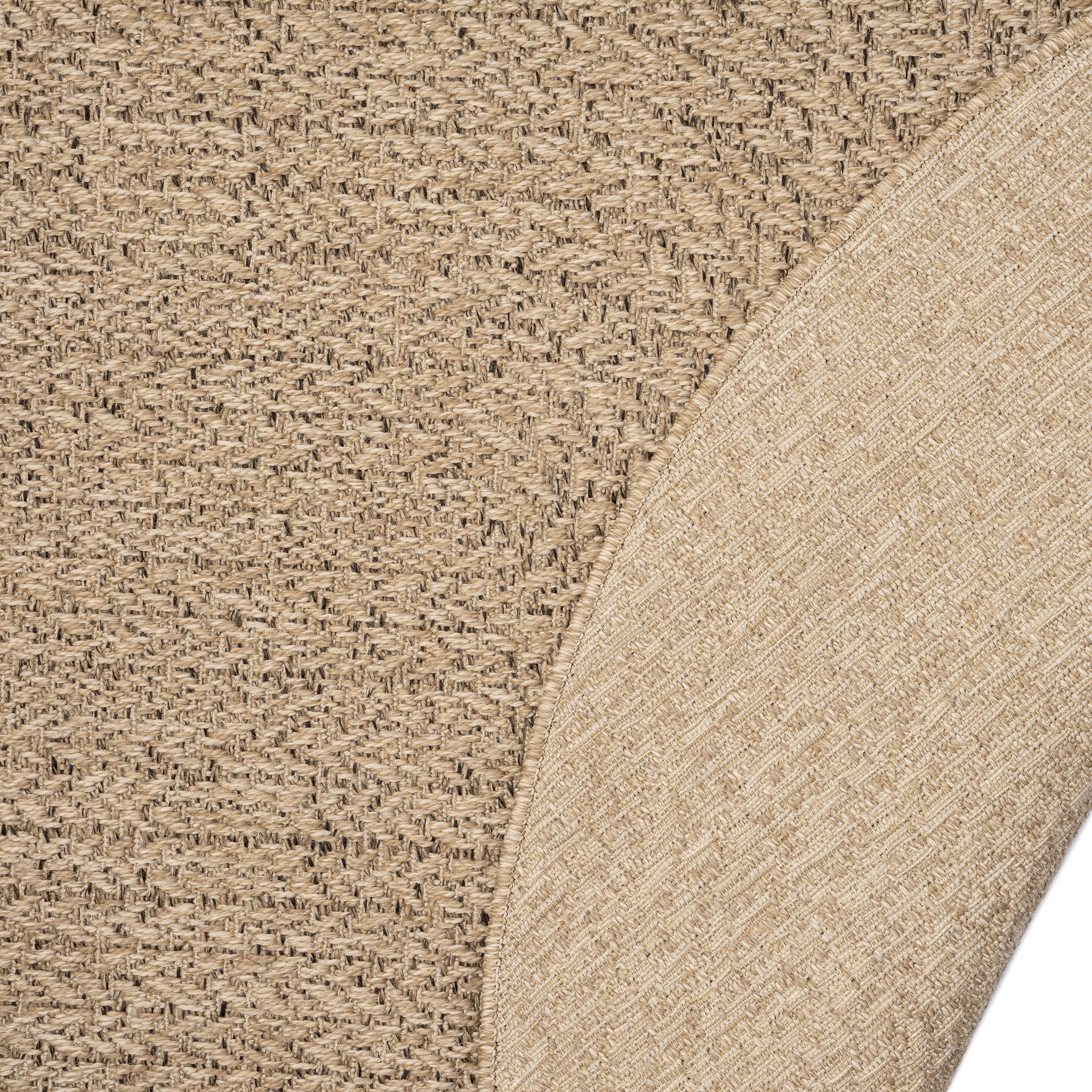 merinos Teppich »Kenzy 2«, 1 mm Höhe, robuster In- und Outdoor Teppich im natürlichen Jute-Look, wetterfest