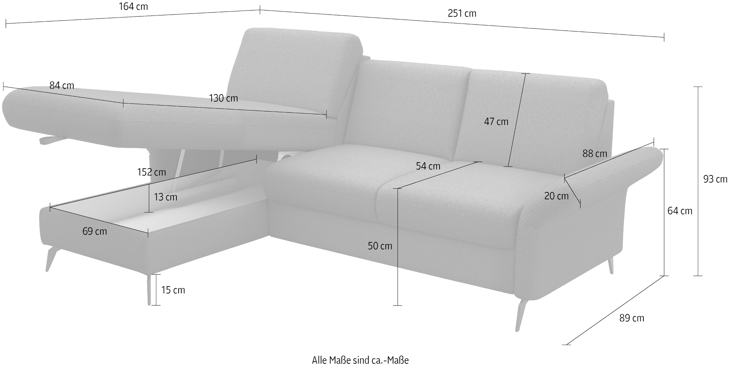 Home affaire Ecksofa »Rochelle«, wahlweise mit Bettfunktion, Bettkasten und Armteilverstellung