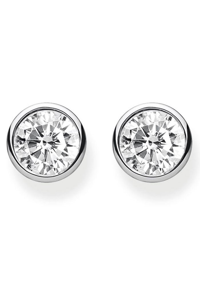 Thomas Sabo Damen Paar Ohrstecker »Weißer Stein« mit Zirkonia (synth.) in bunt, Größe 6 mm