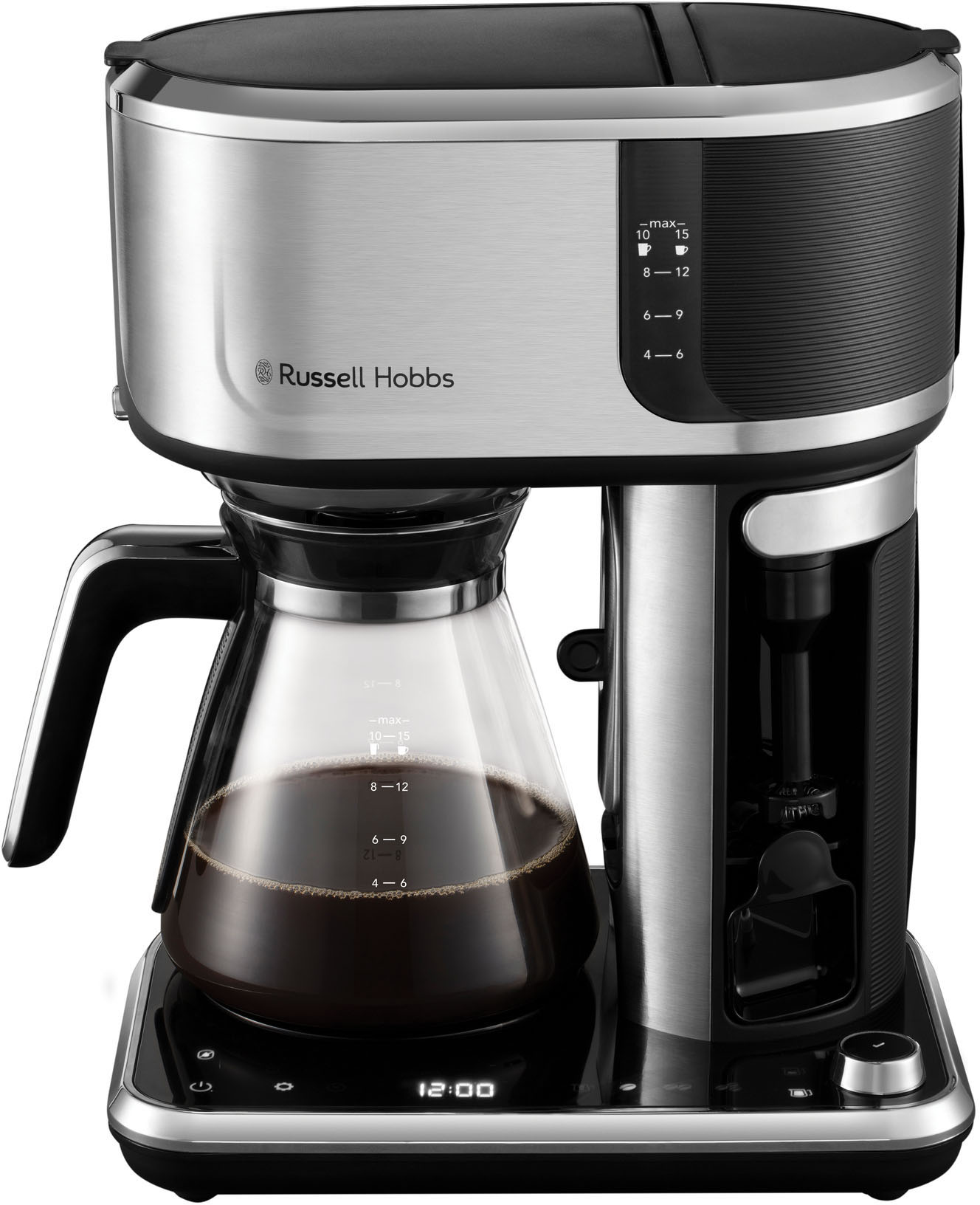 Russell Hobbs Filterkaffeemaschine »Attentiv 26230-56 Coffee Bar« 1,25 l Kaffeekanne Papierfilter 1x4 in schwarz