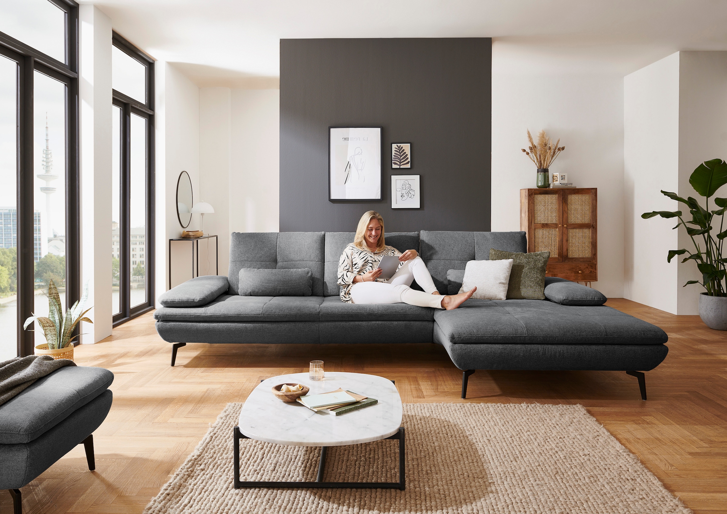 Die PlanBar Ecksofa »MP-IN23002 L-Form«, (2 St.), wahlweise mit Armteil- und Sitztiefenverstellung