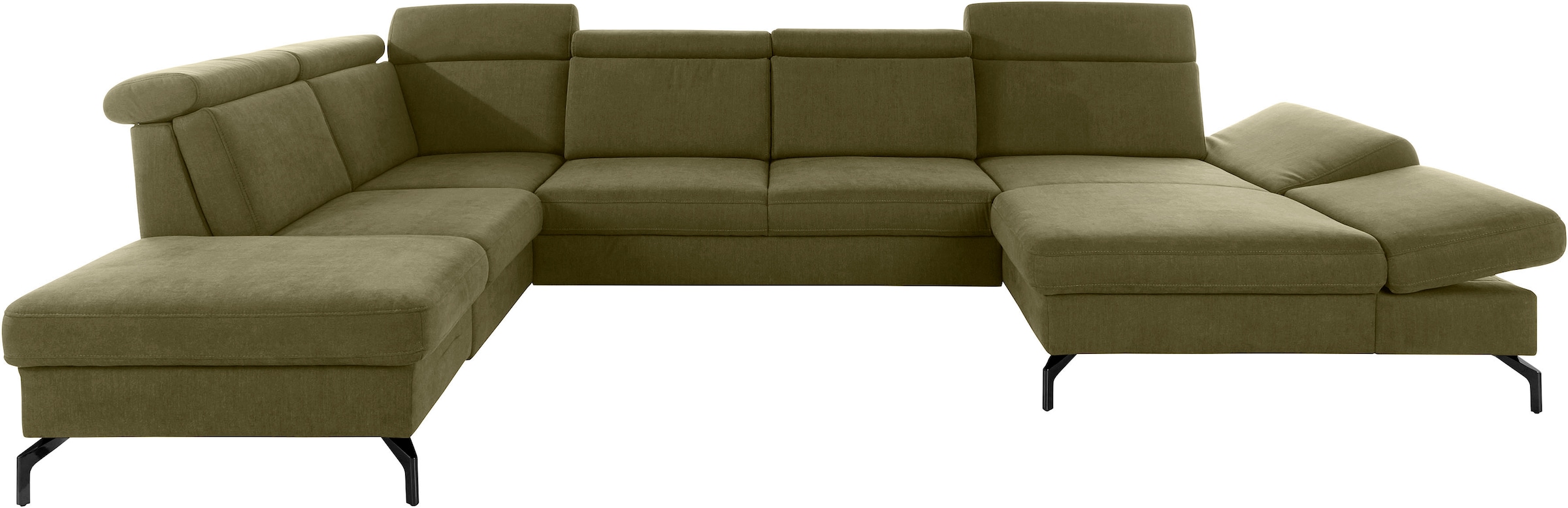 sit&more Wohnlandschaft »Brisbane U-Form« Fußhöhe 15 cm, inklusive Sitztiefen-, Armteil- und Kopfteilverstellung