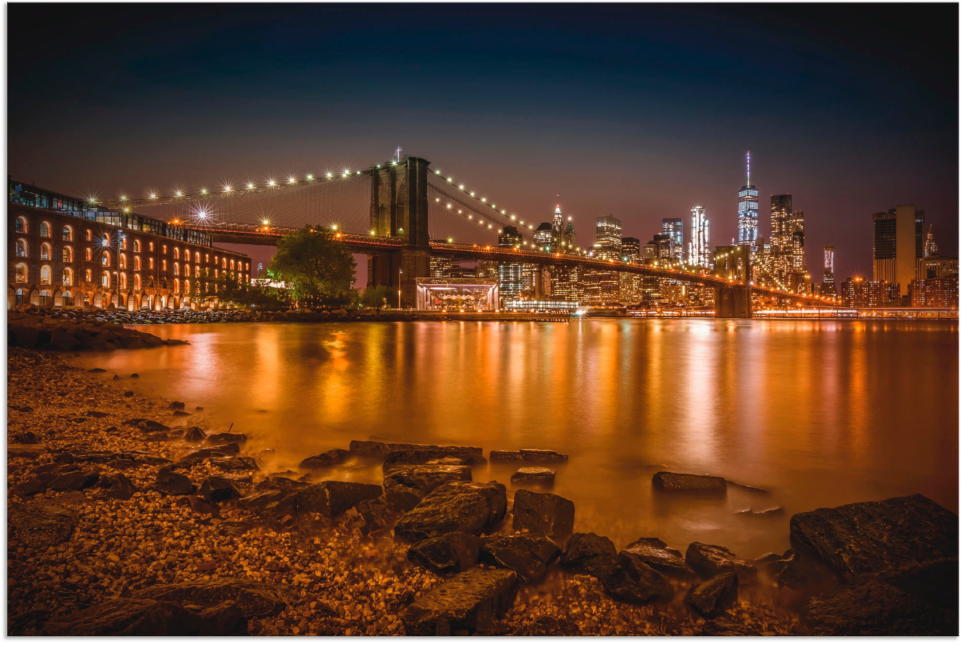 Artland Wandbild »Manhattan Skyline & Brroklyn Bridge«, Amerika, (1 St.),  als Alubild, Leinwandbild, Wandaufkleber oder Poster in versch. Größen  bestellen online bei OTTO