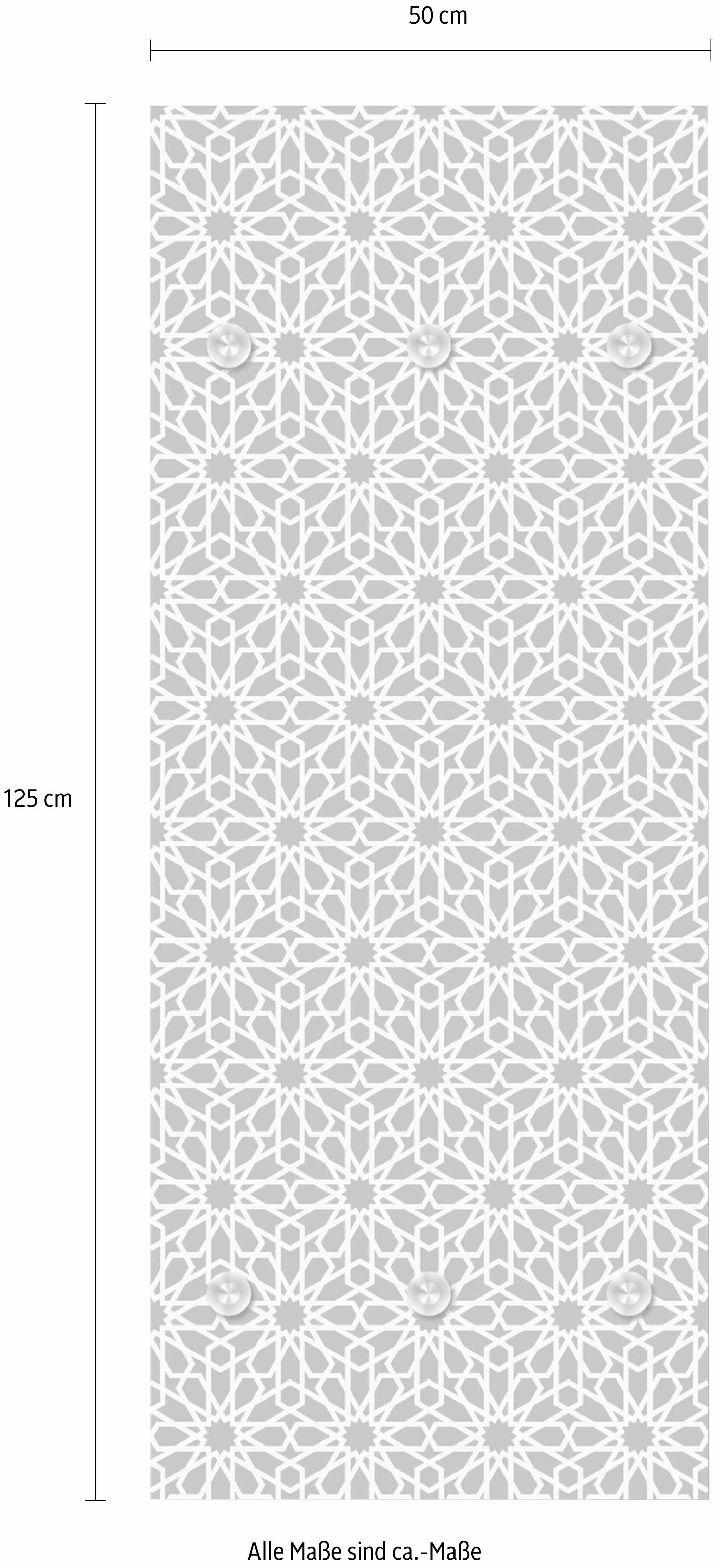 queence Garderobenleiste »Blumenmuster«, mit 6 Haken, 50 x 120 cm