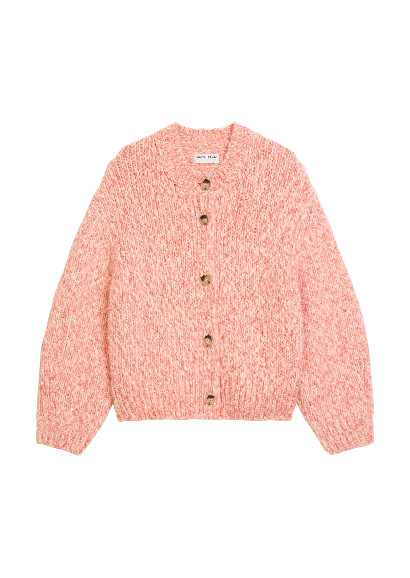 Marc O'Polo DENIM Cardigan, melierte Struktur, lockere Form, Rundhals