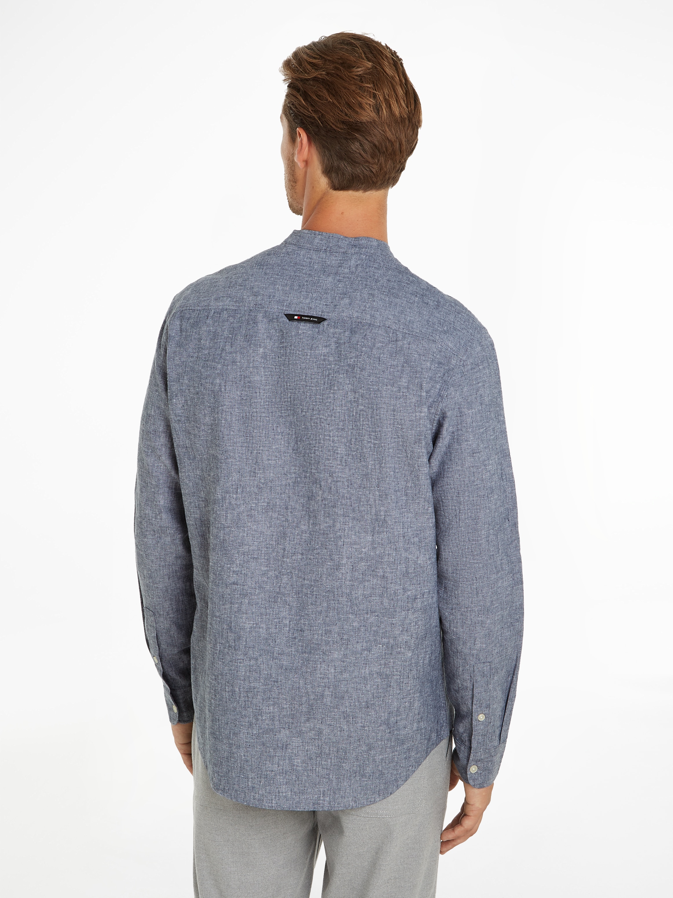 Tommy Jeans Langarmhemd »TJM REG MAO LINEN BLEND SHIRT«, in melierter Optik