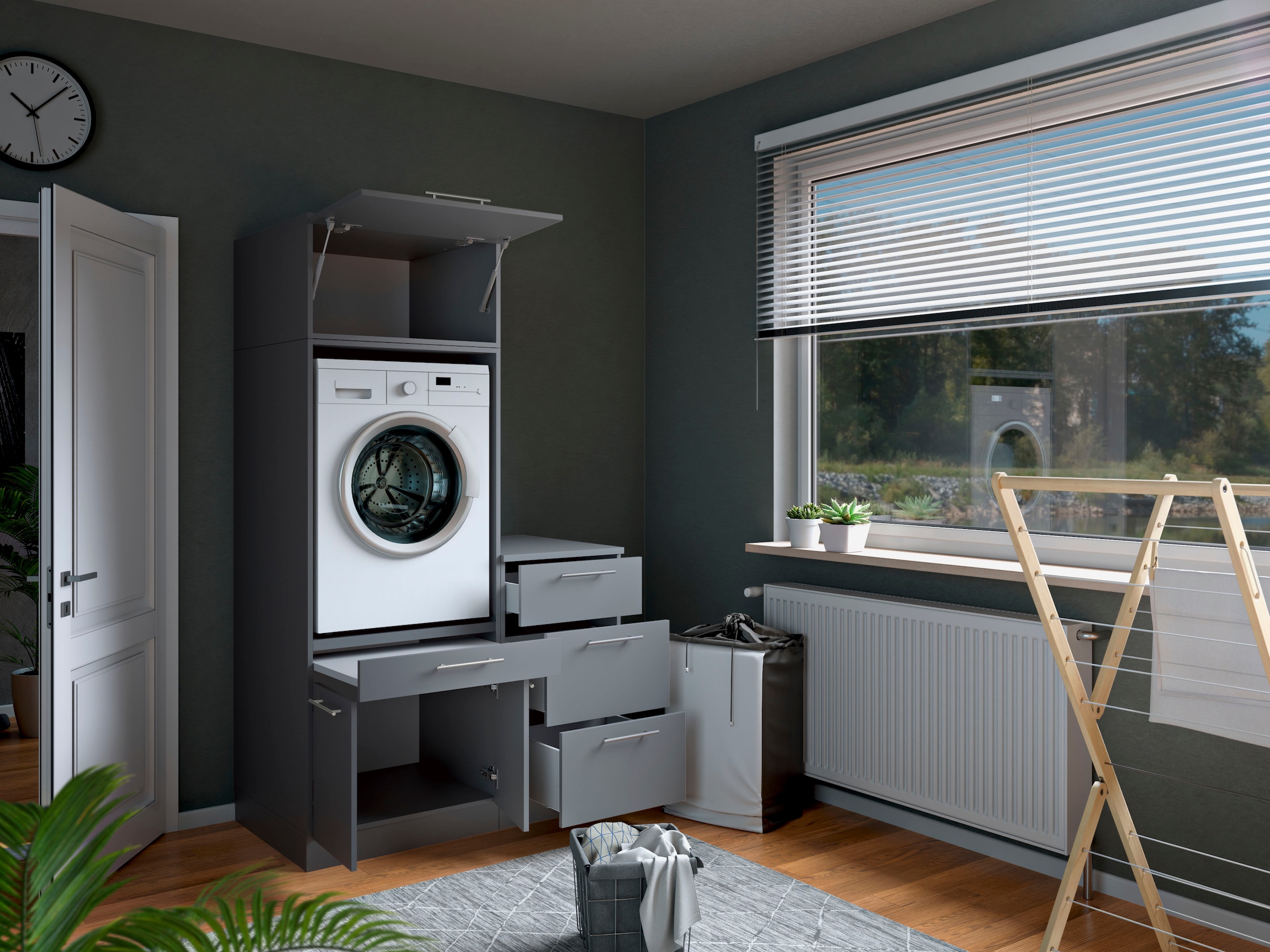 Laundreezy Mehrzweckschrank-Set »Laundreezy, 3-tlg. Mehrzweckschrank-Set B/H/T 118/200/68 cm« 3 Stk. tlg.
