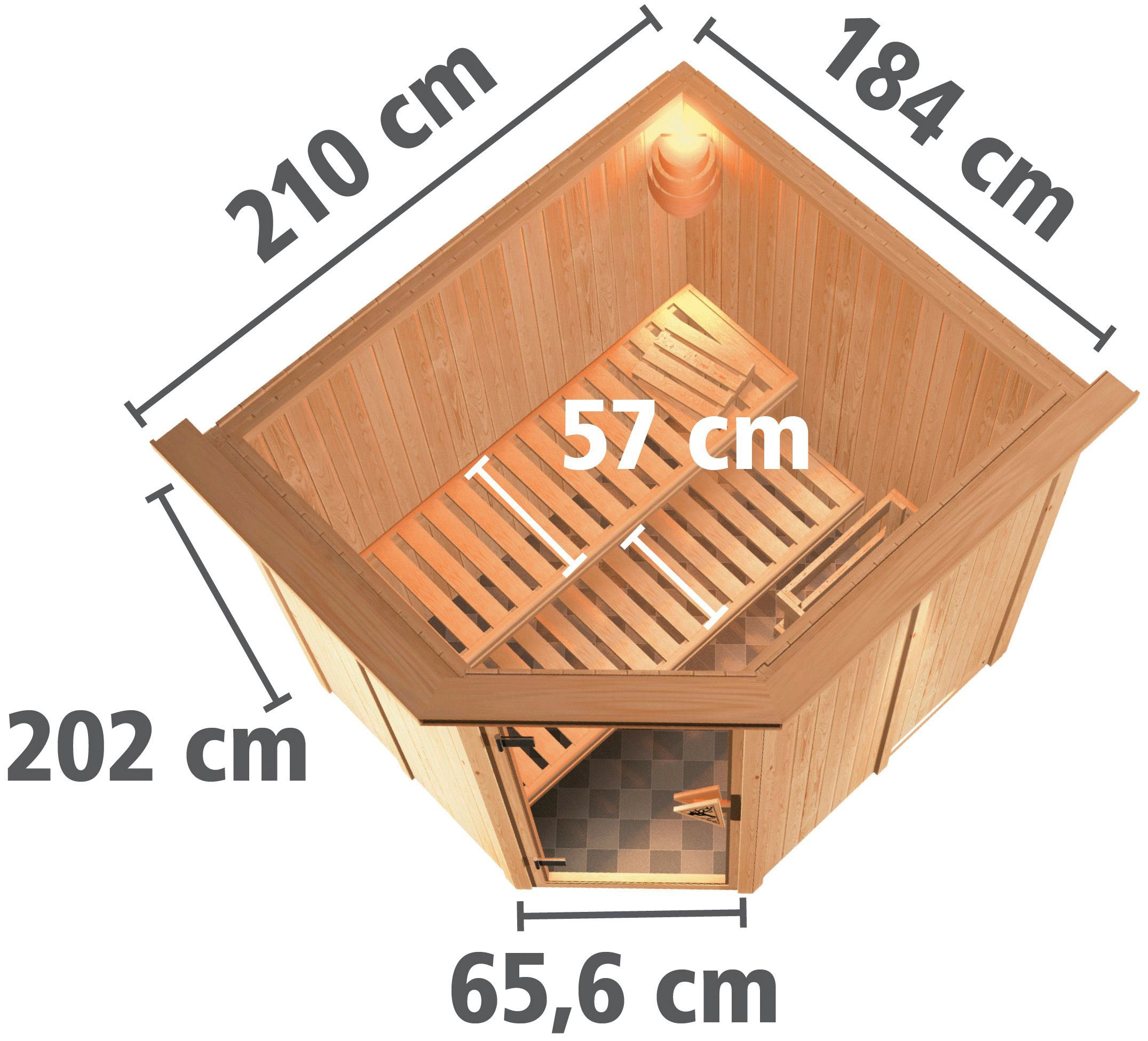 Karibu Sauna »Siirin« Set,  Ofen 9 kW integr. Strg