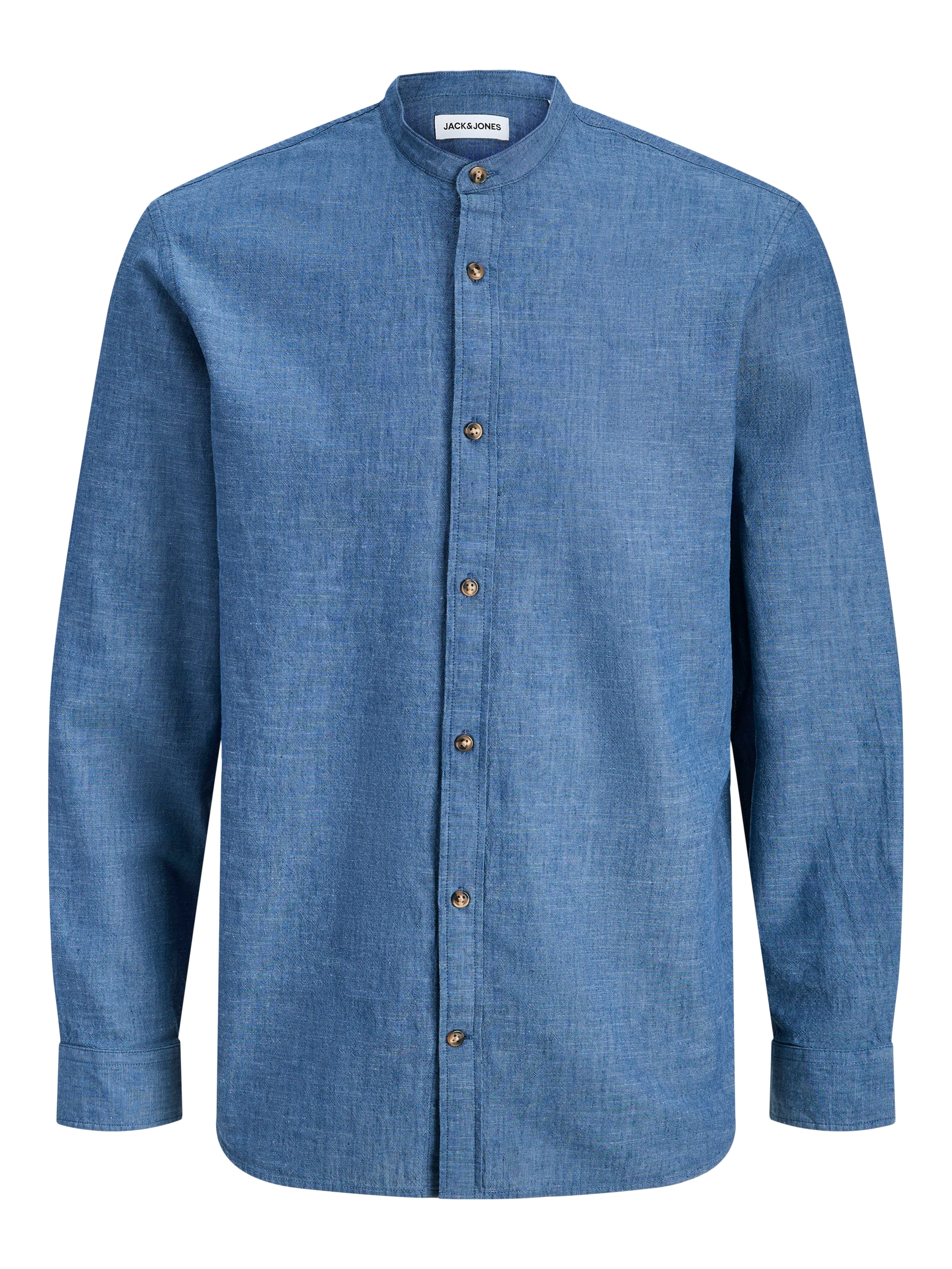 Jack & Jones Langarmhemd »JJESUMMER LINEN BLEND BAND SHIRT L/S SN« Baumwollmischung, regular fit