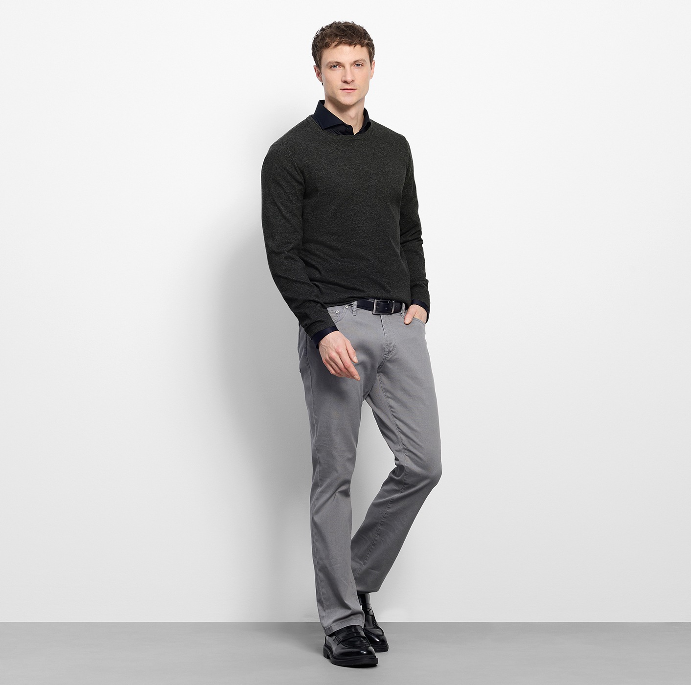 OLYMP Rundhalspullover »OLYMP Strick Casual« Crew Neck