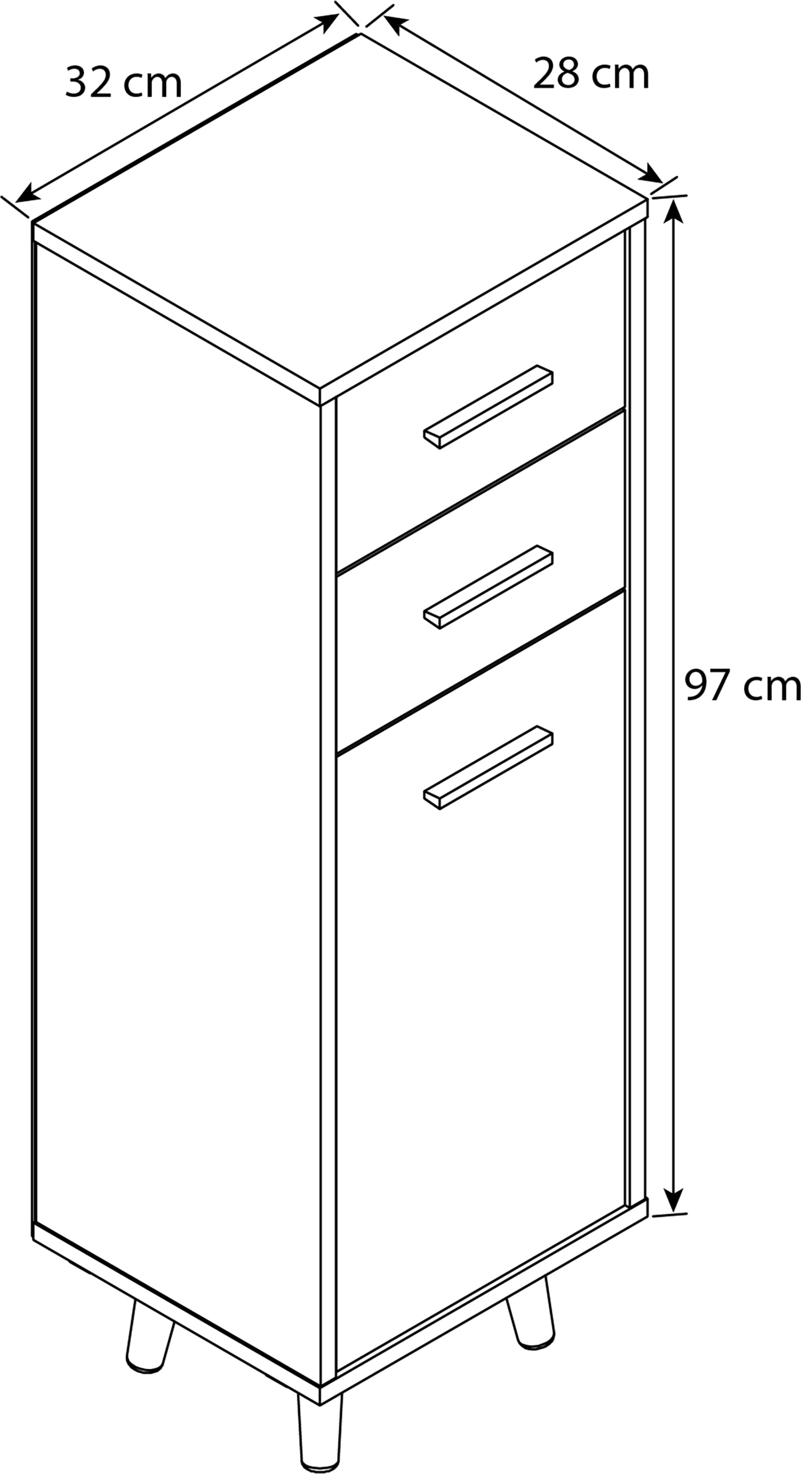 VCM Midischrank »Midischrank Badmöbel Landos«