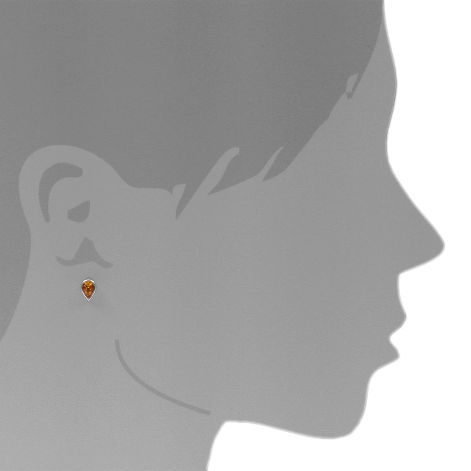 OSTSEE-SCHMUCK Paar Ohrstecker »- Classic 7 x 5 mm Tropfen - Silber 925/000 - Bernstein«