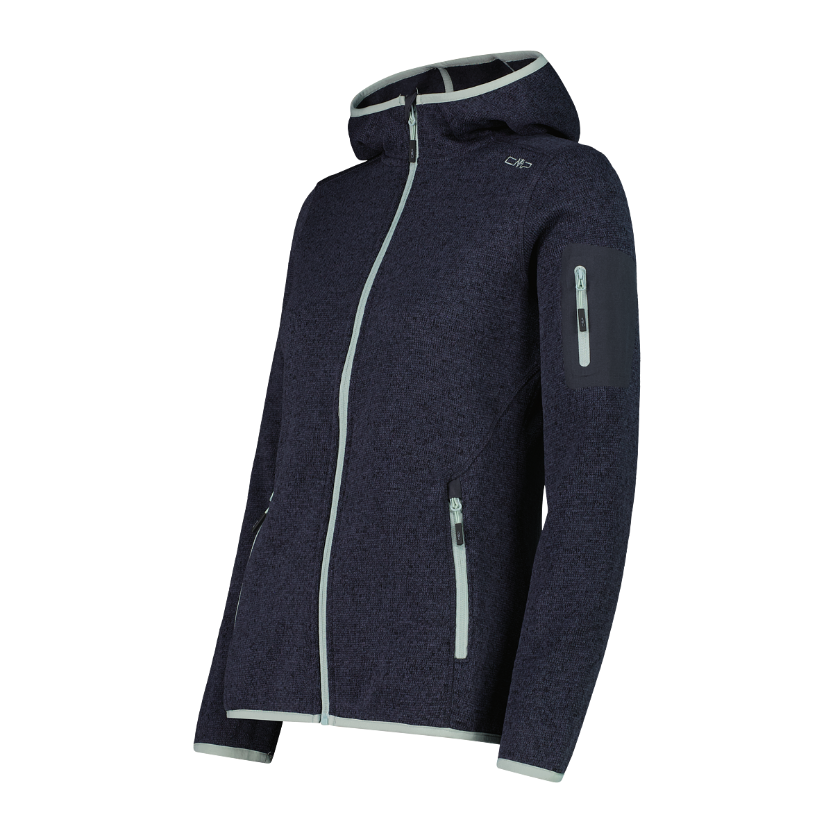 CMP Strickfleecejacke »KNITTED MELANGE HOODY WOMAN HOODY«, (1 St.), mit Kapuze, Wärmend und atmungsaktiv