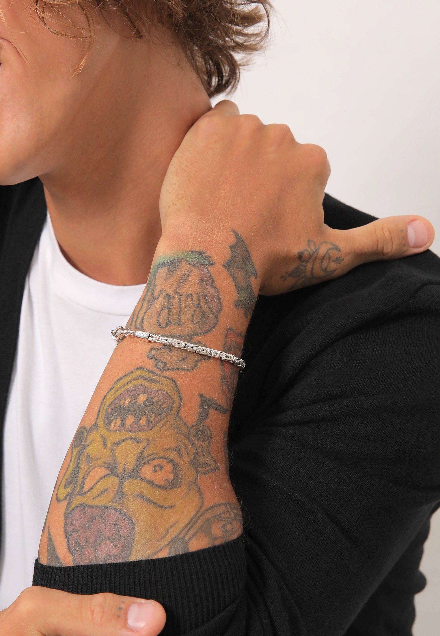Kuzzoi Armkette »Armband Herren Königskette Robust 925 Silber«