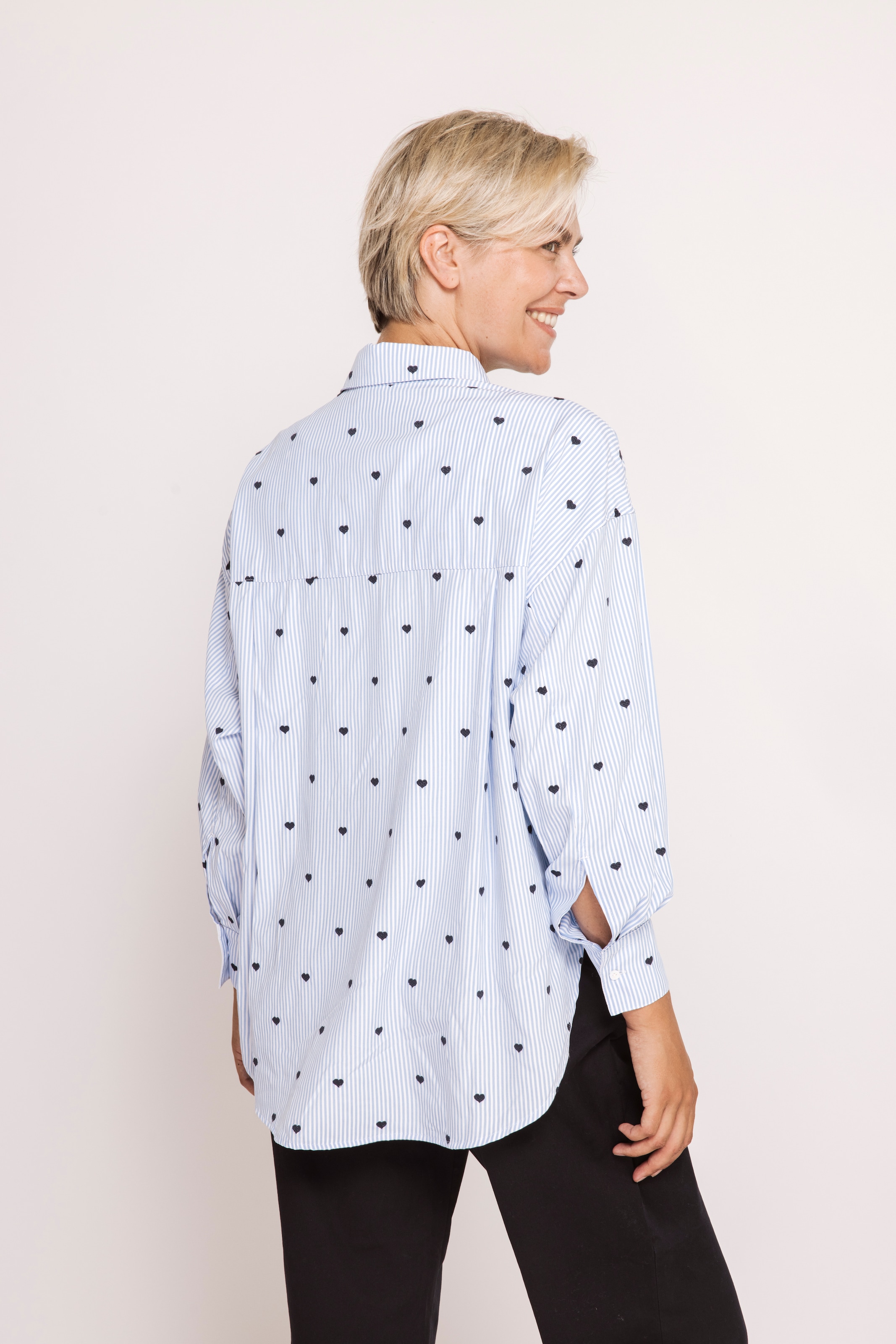 Zhrill Langarmbluse »ZHLUCY Ringelbluse mit Stickerei« im Ringellook und mit Herz-Stickereien