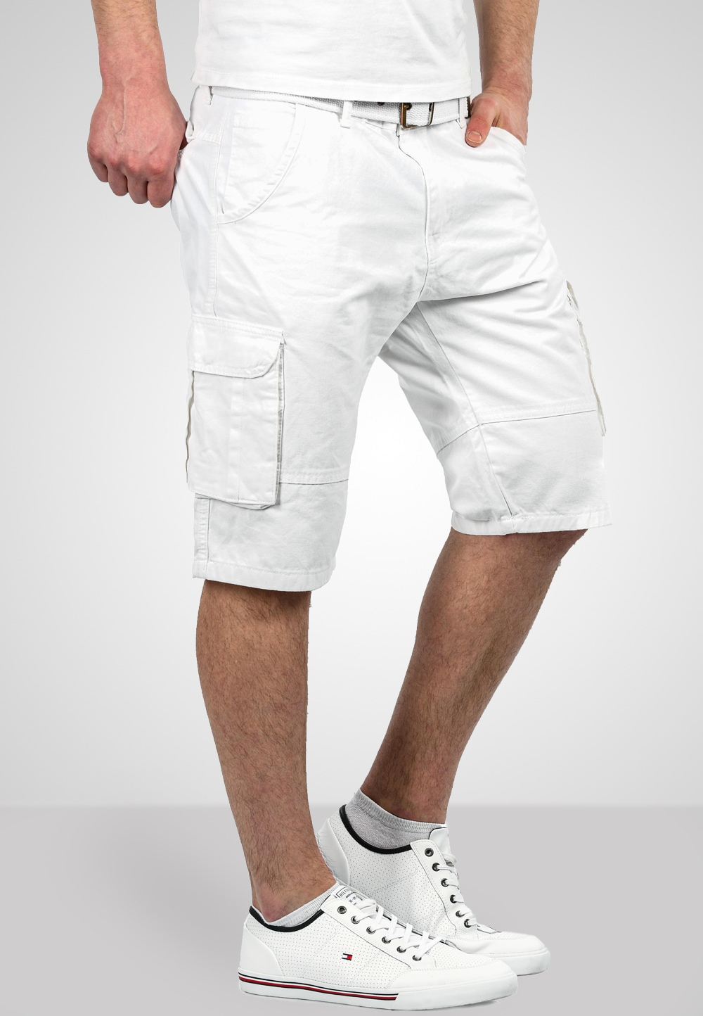 Alessandro Salvarini Cargoshorts »A. Salvarini Herren Designer Cargo Shorts Cargoshorts kurze Hose Gürtel AS037«