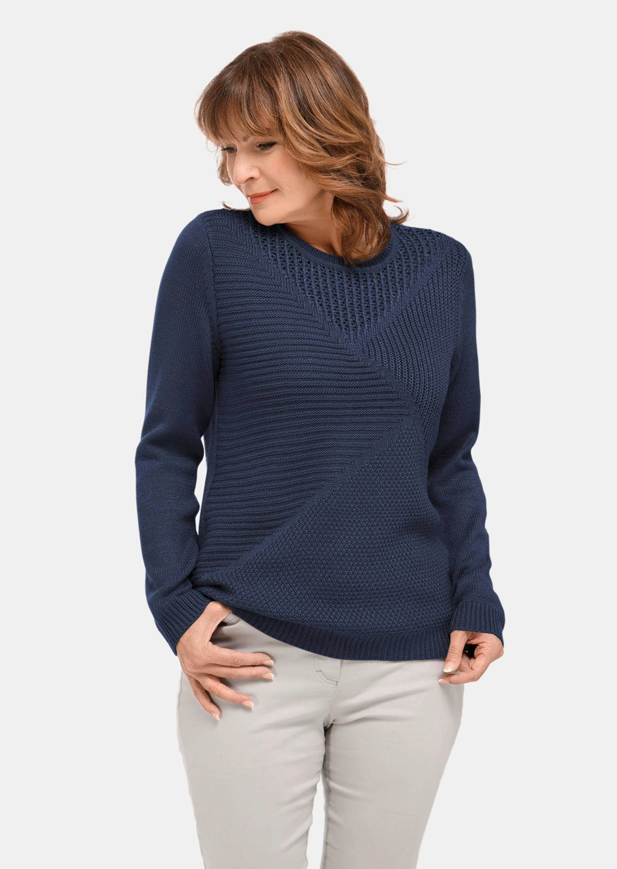 GOLDNER Strickpullover »Kurzgröße Kurzgröße - Pflegeleichter Pullover in hochwertiger Rippenstruktur«