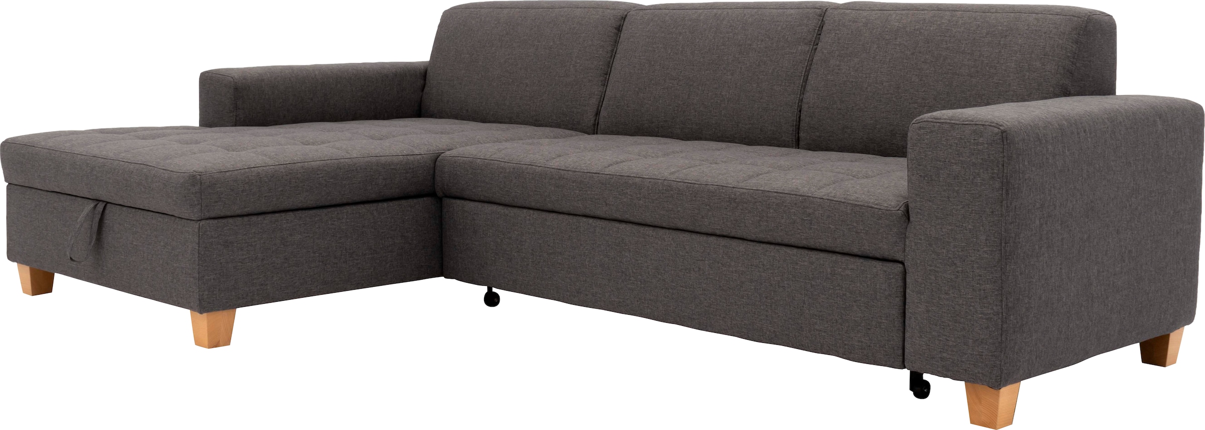 Home affaire Ecksofa »Corby L-Form« wahlweise mit Bettfunktion, Steppung auf Sitzfläche