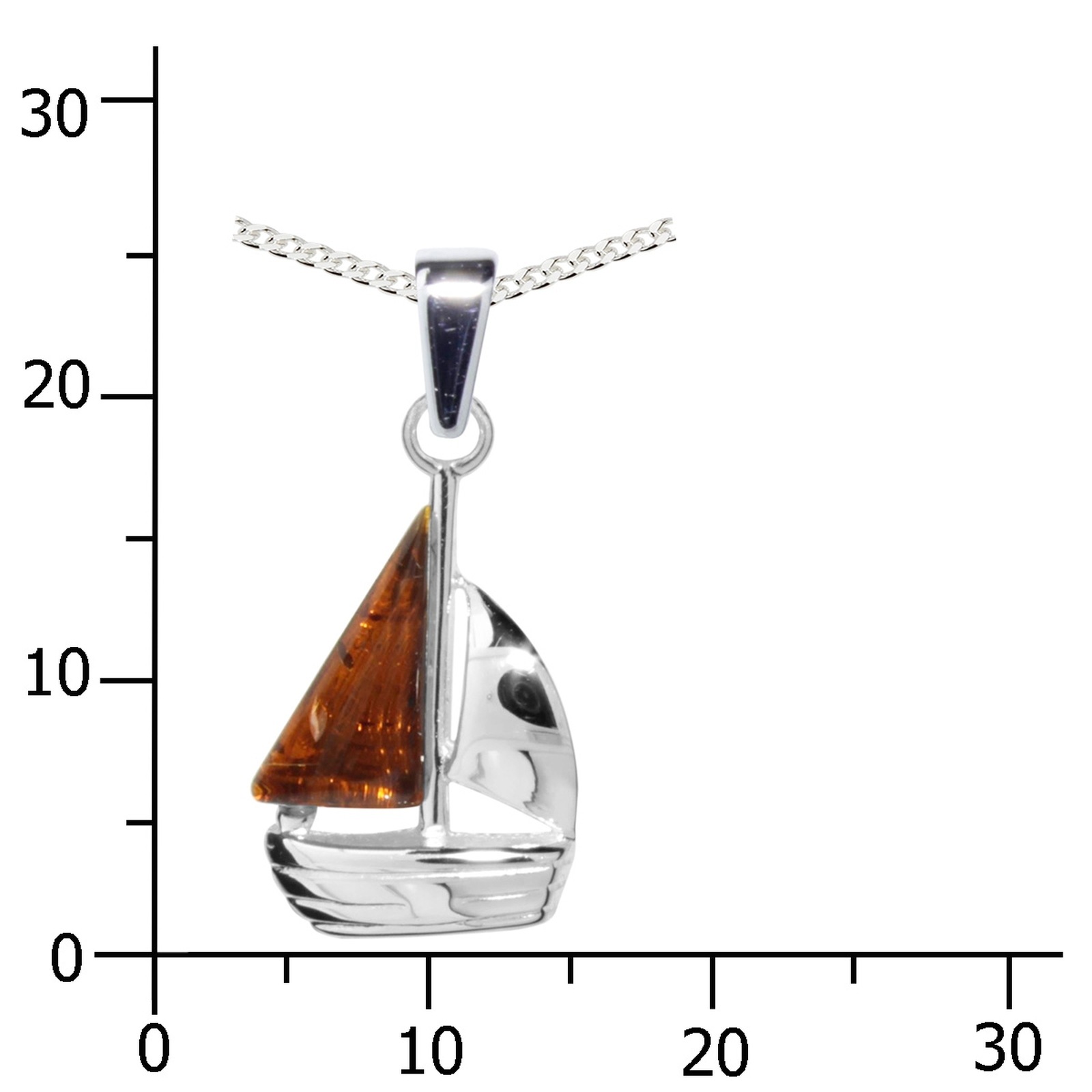 OSTSEE-SCHMUCK Kette mit Anhänger »- Schiffchen - Silber 925/000 - Bernstein«