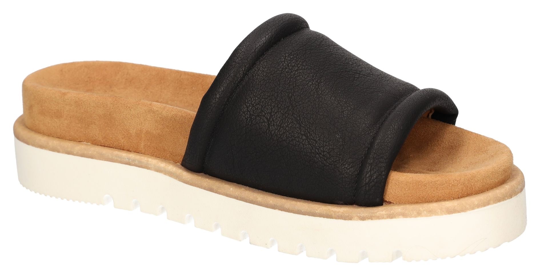 Mustang Shoes Pantolette,Plateausandale,Pool Slides,Sommerschuh mit Softfußbett, bequeme Form