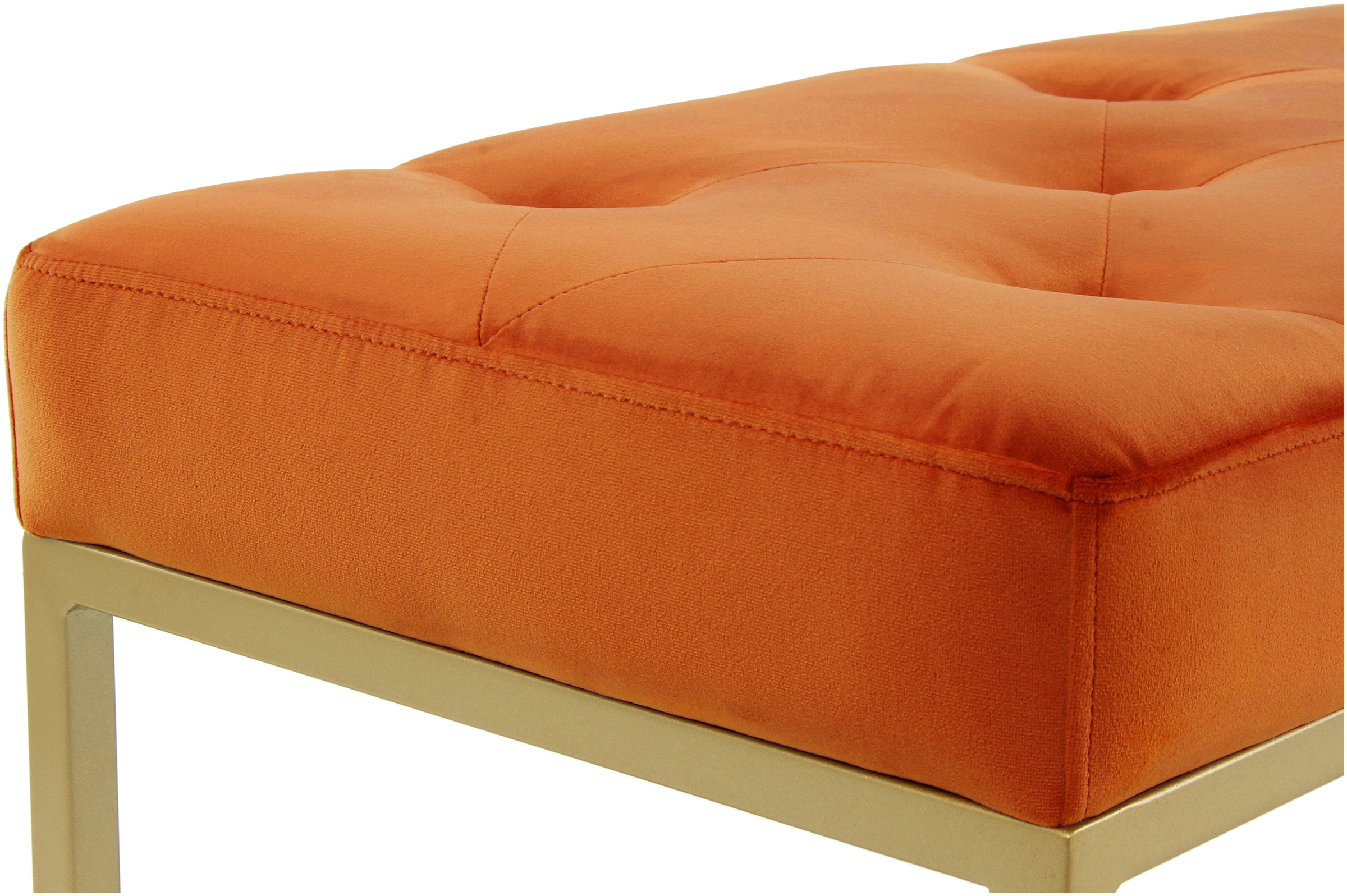 Kayoom Sitzhocker »Sitzbank Cameron 125 Orange / Gold«, (1 St.), bequem, elegant, mit Zierknöpfen