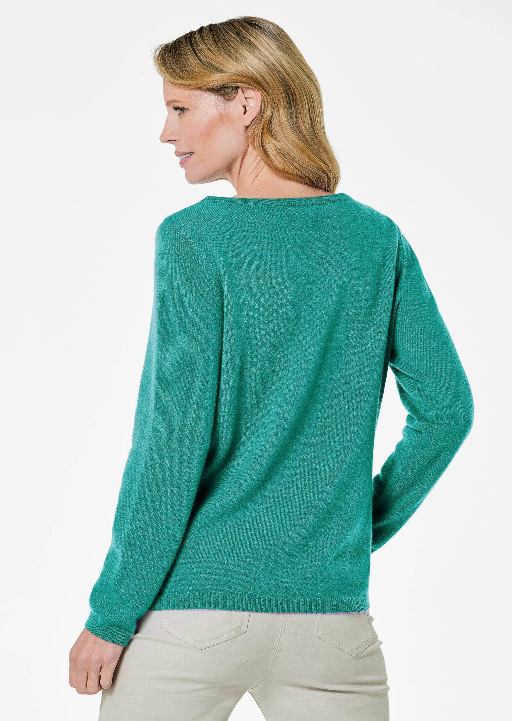 GOLDNER Strickpullover »Kurzgröße Kaschmirpullover mit U-Boot Ausschnitt«