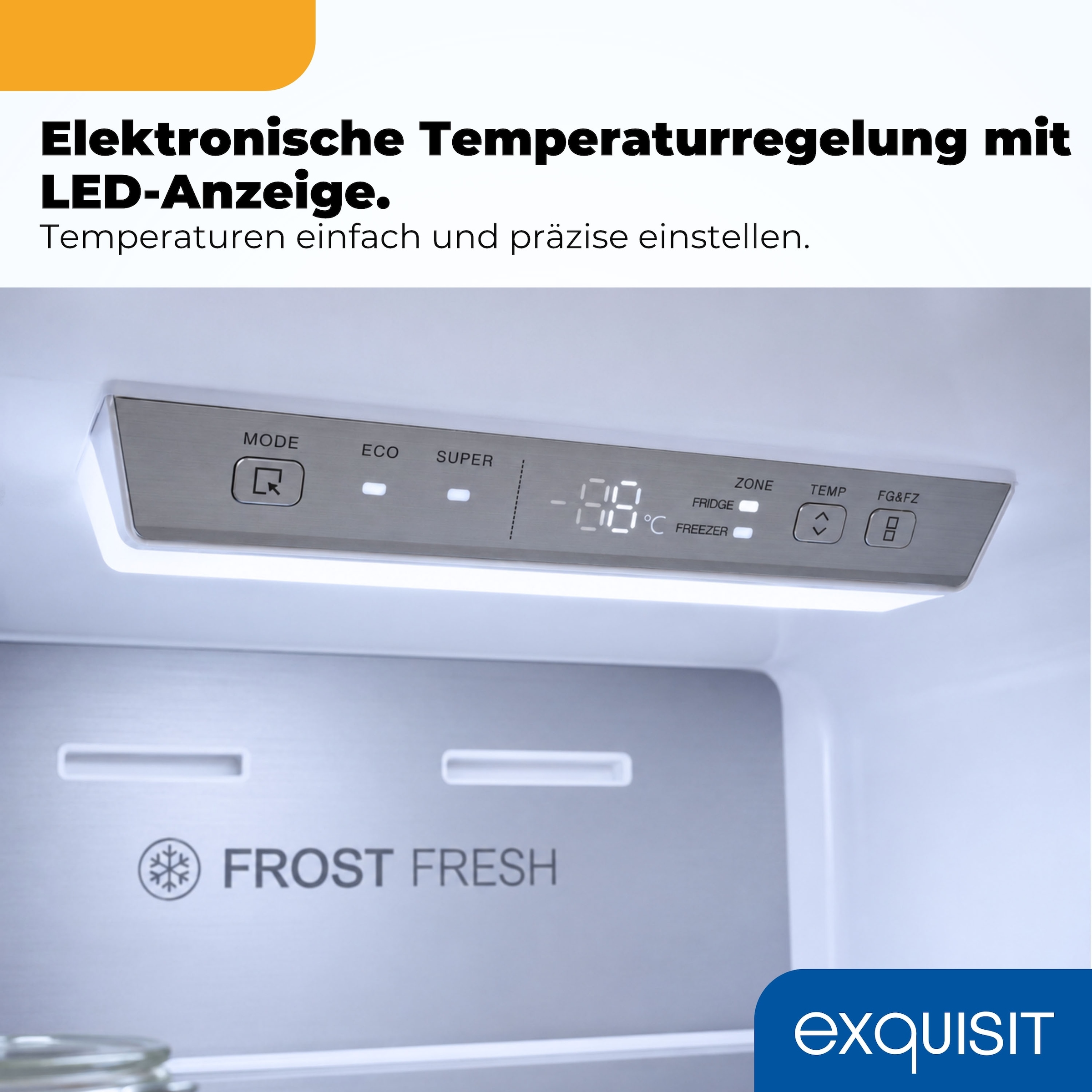 exquisit Kühl-/Gefrierkombination »KGC380-115-NF-040A weiss« 200,5 cm hoch 59,5 cm breit NoFrost-Kühlung – nie wieder abtauen, einfache Pflege & beste Frische