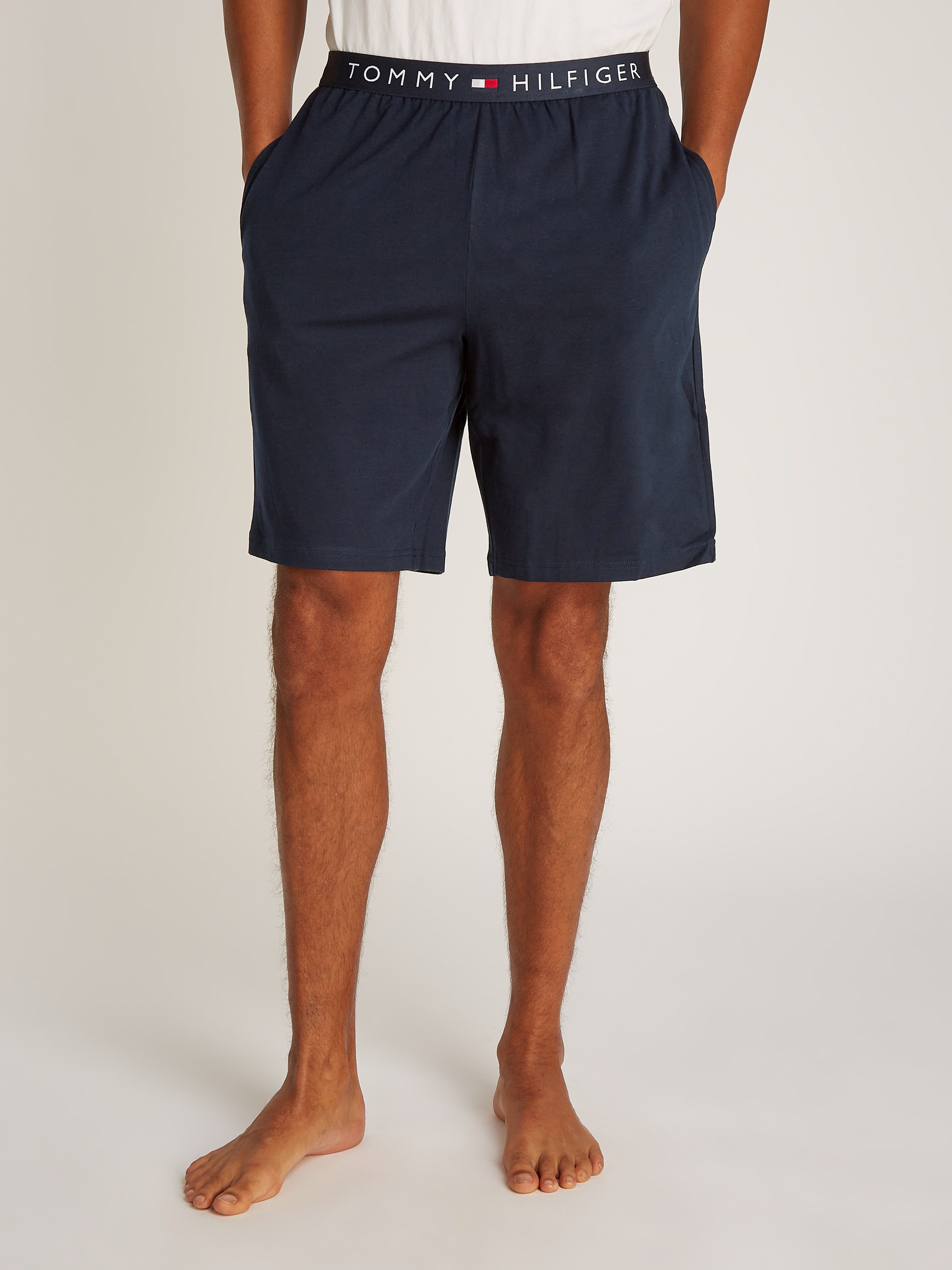 Tommy Hilfiger Underwear Pyjama »CN SS SHORT JERSEY SET«, (Set, 2 tlg., 2er), mit Logostickereien