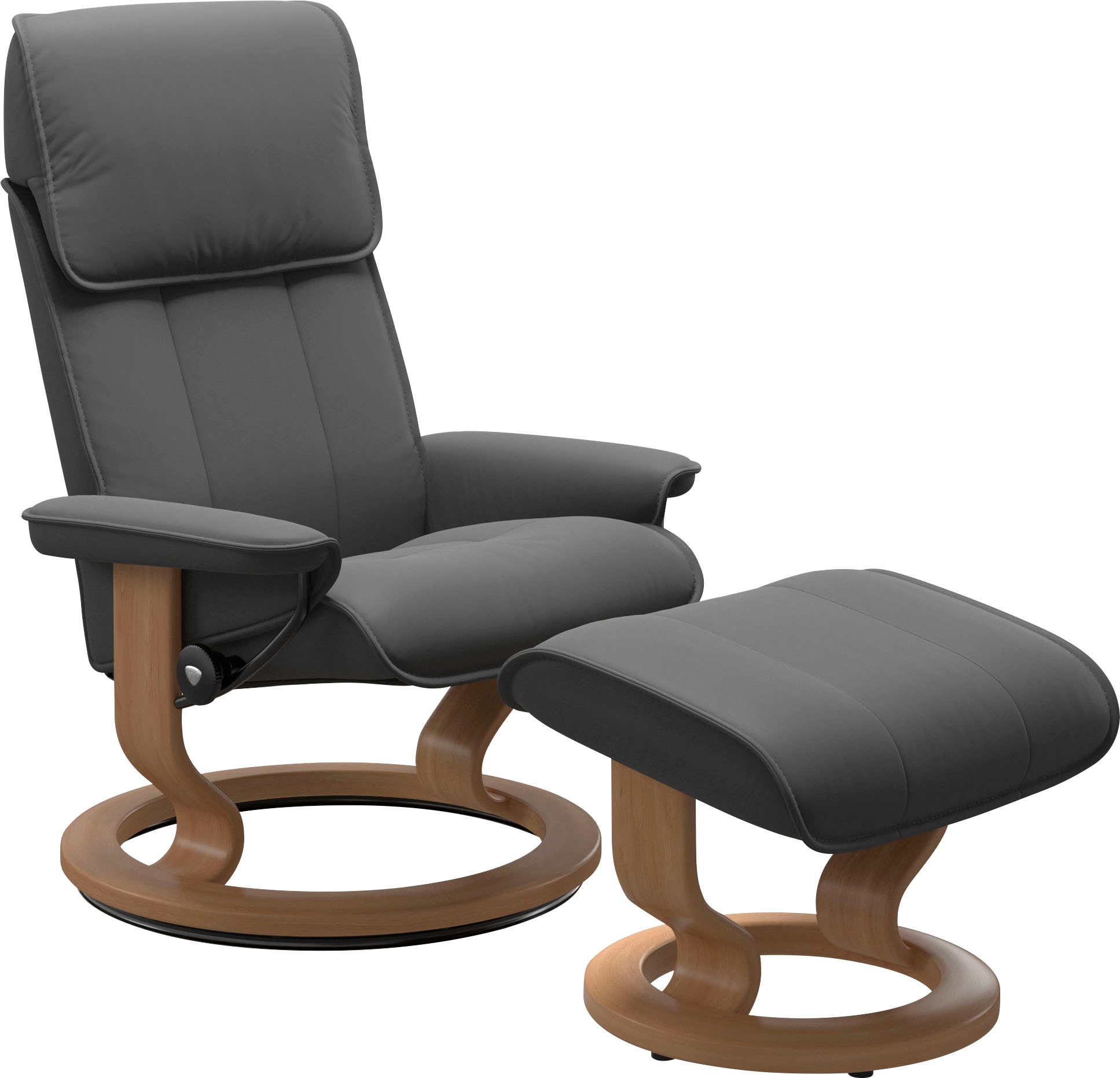 Stressless® Relaxsessel »Admiral«, (Set, Relaxsessel inkl. Hocker), mit Classic Base, Größe M & L, Gestell Eiche