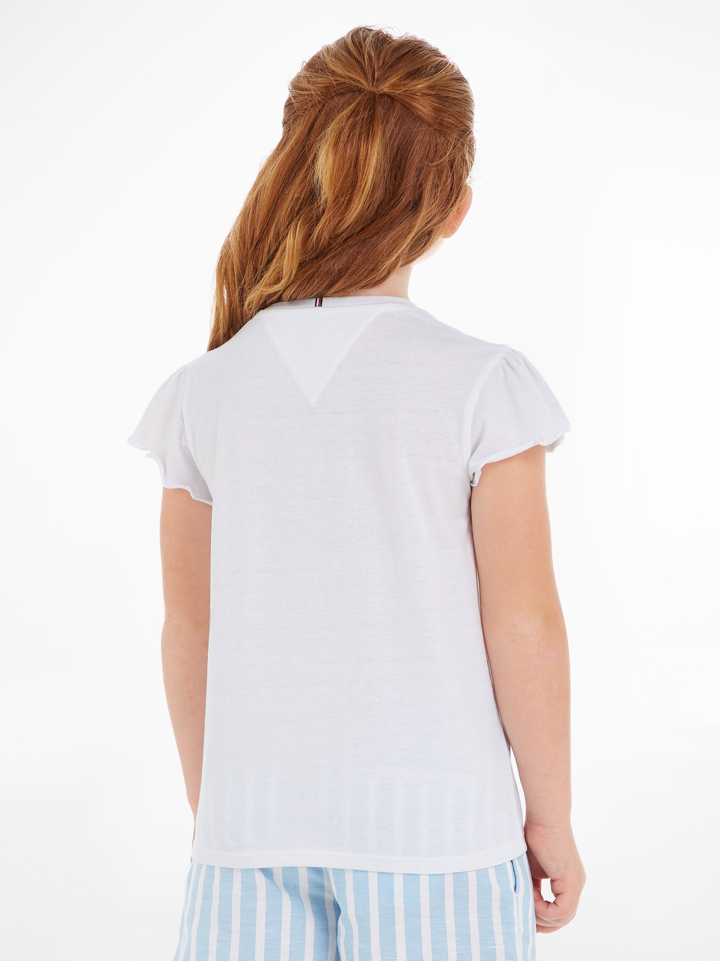 Tommy Hilfiger T-Shirt »ESSENTIAL RUFFLE SLEEVE TOP«, mit gewelltem Ärmelabschluss