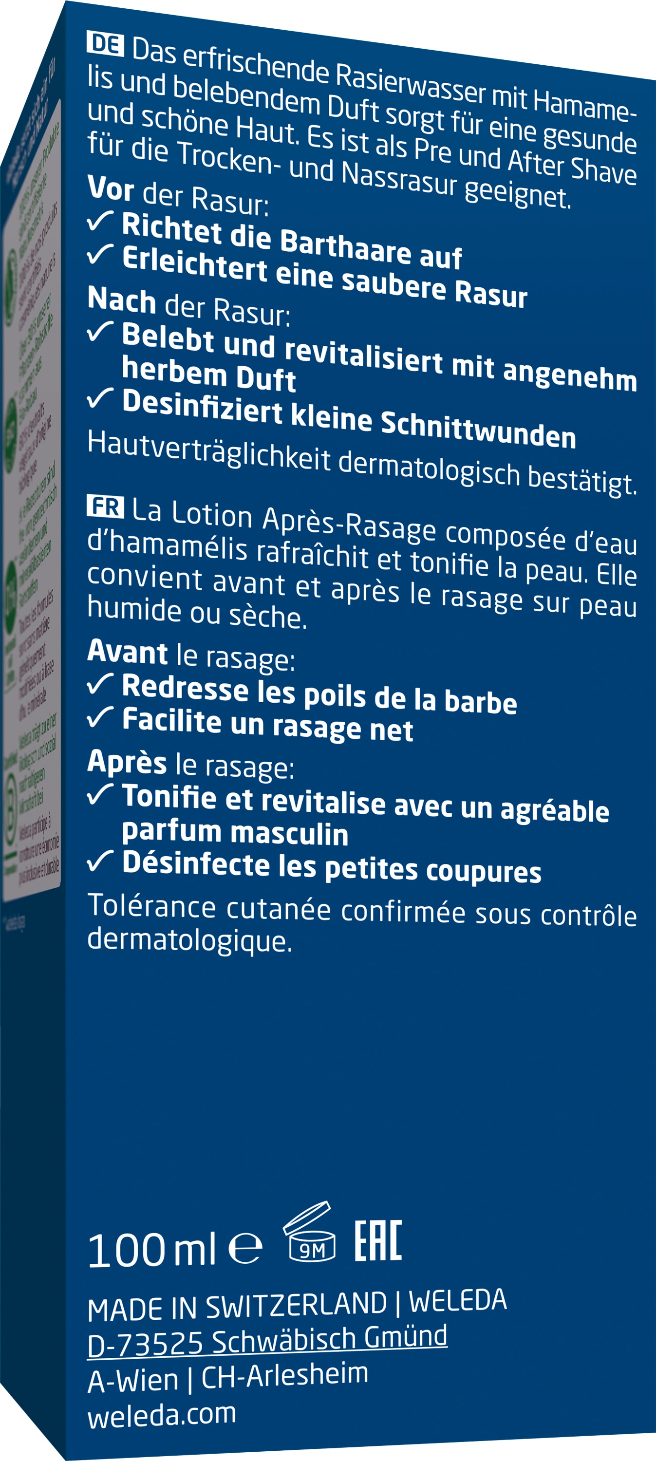 WELEDA Rasieremulsion »FOR MEN RASIERWASSER« vor und nach der Rasur, pflegt & desinfiziert kleine Schnittwunden