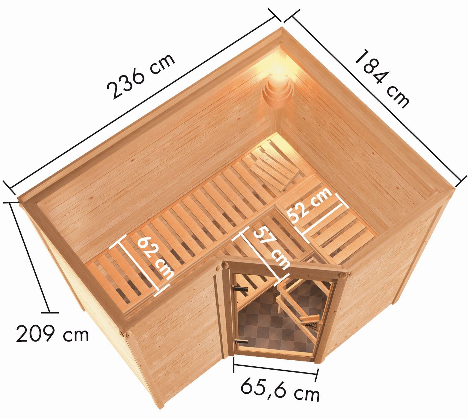Karibu Sauna »Sanna 2« Set,  Ofen 9 KW externe Strg easy