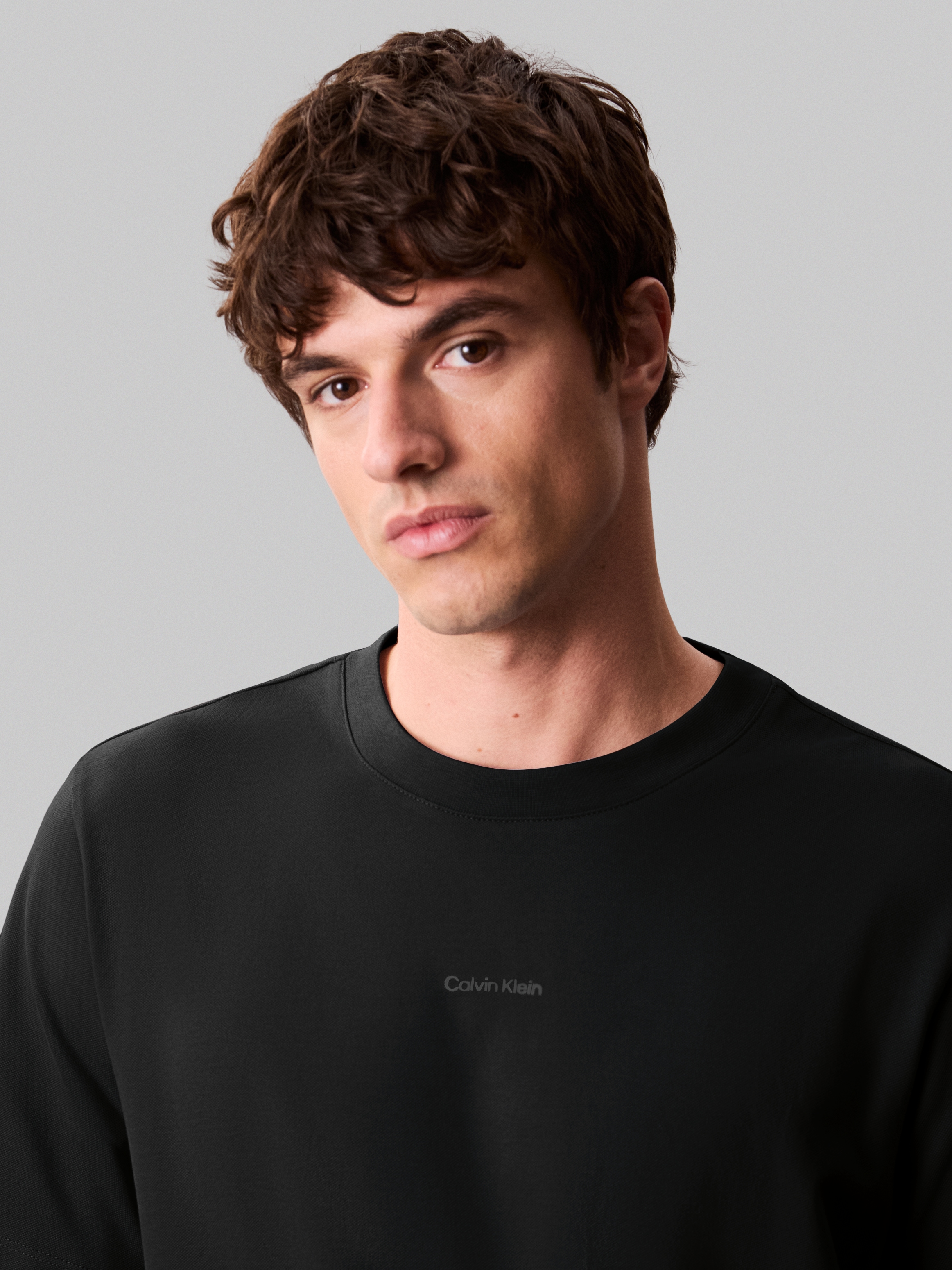 Calvin Klein T-Shirt »SS STRETCH PIQUE NANO EASY TEE«, Mit Rundhalsausschnitt