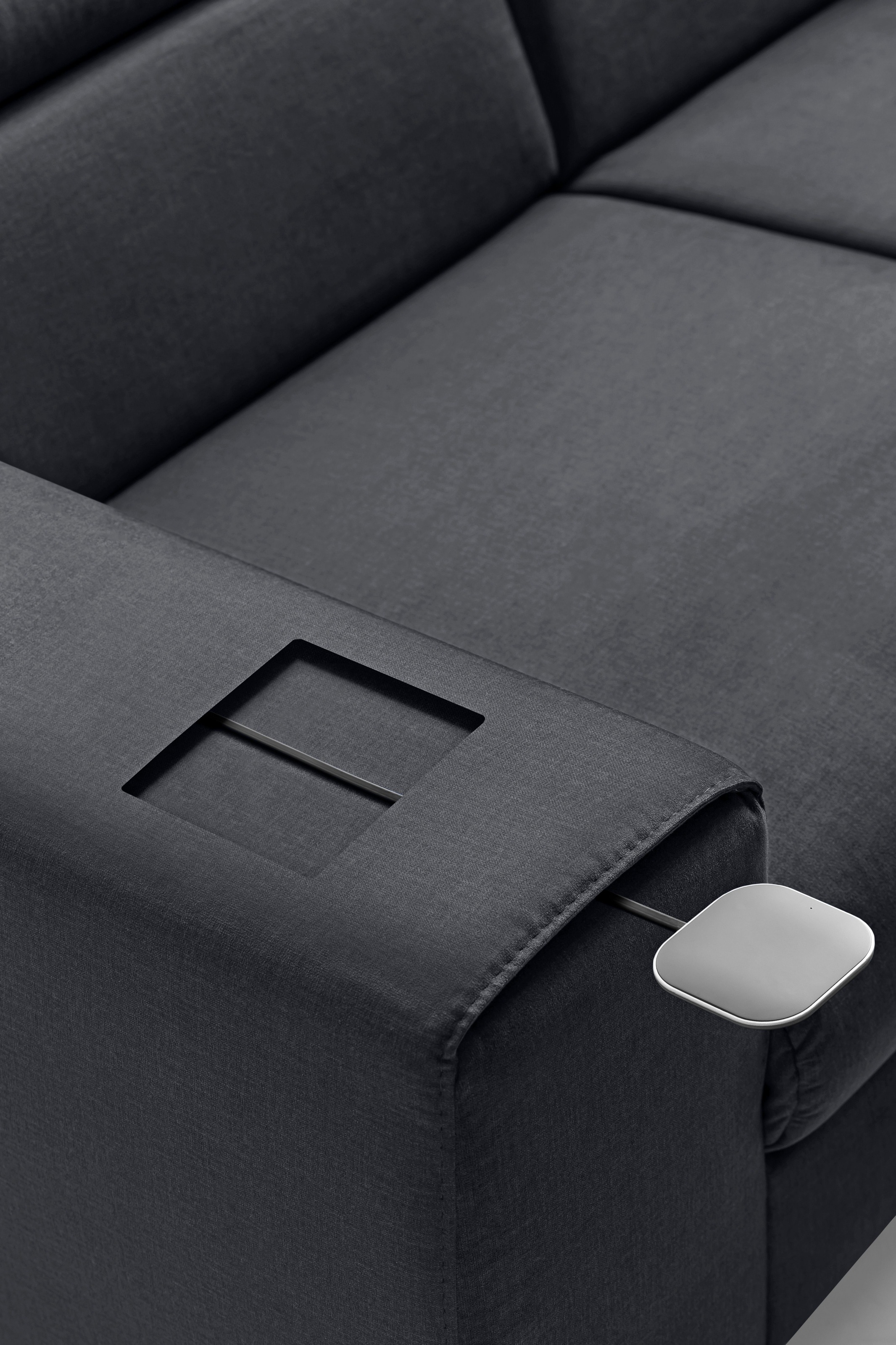 COTTA Polstergarnitur »Morven L-Form«, (Set), Set bestehend aus: Ecksofa mit Kopfteilverstellung & Hocker
