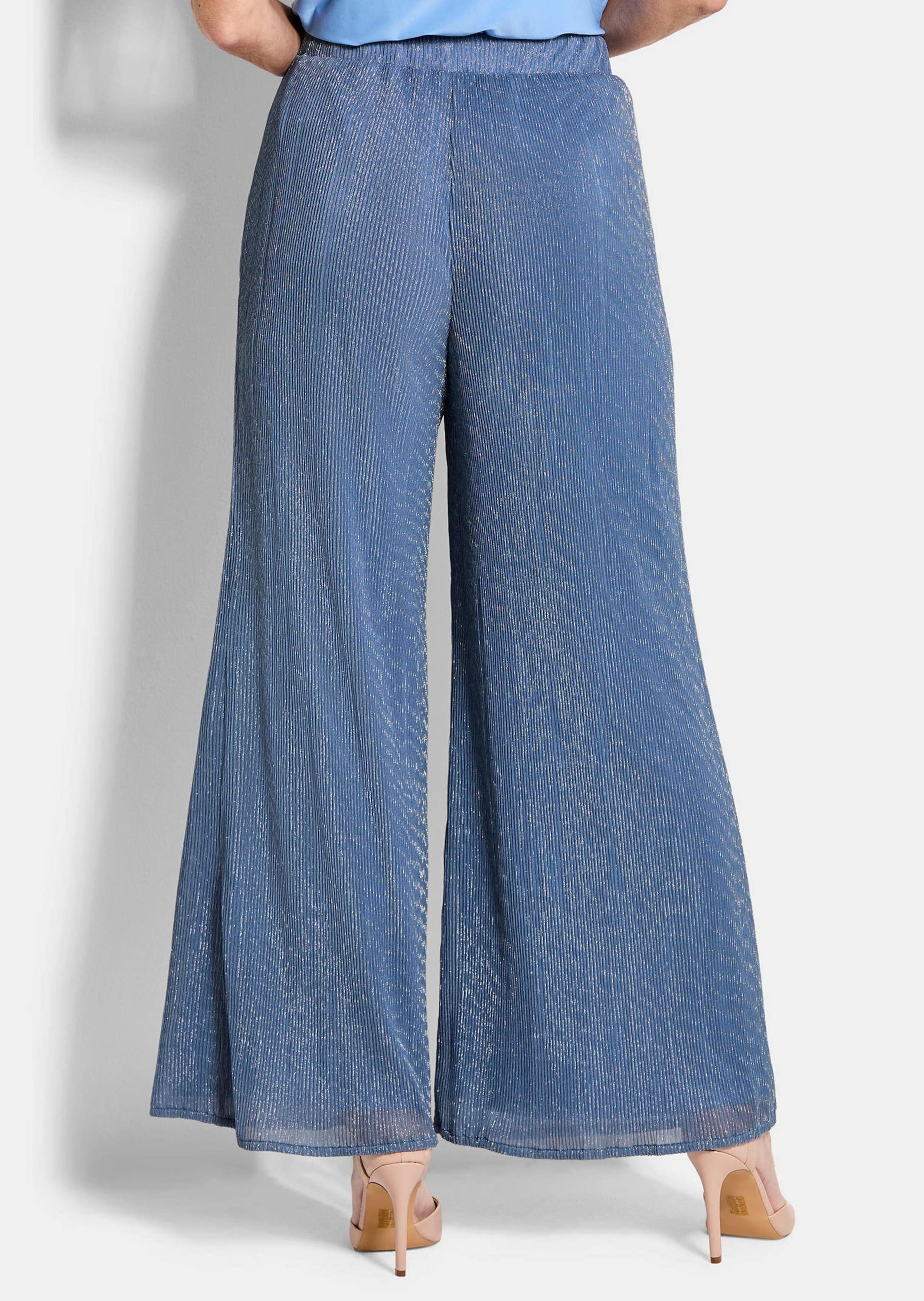 GOLDNER Schlupfhose »Kurzgröße Palazzo-Hose VERA aus Glanz-Plissee«