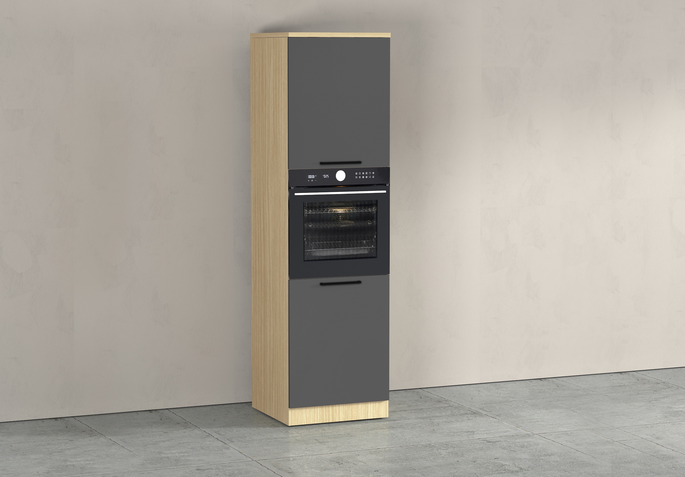 KOCHSTATION Backofenumbauschrank »Luna, Backofenschrank, Backofen-Hochschrank, Made in Italy« B/T/H: 60×60×214,5 cm, Oberplatte mit 25 mm Stärke